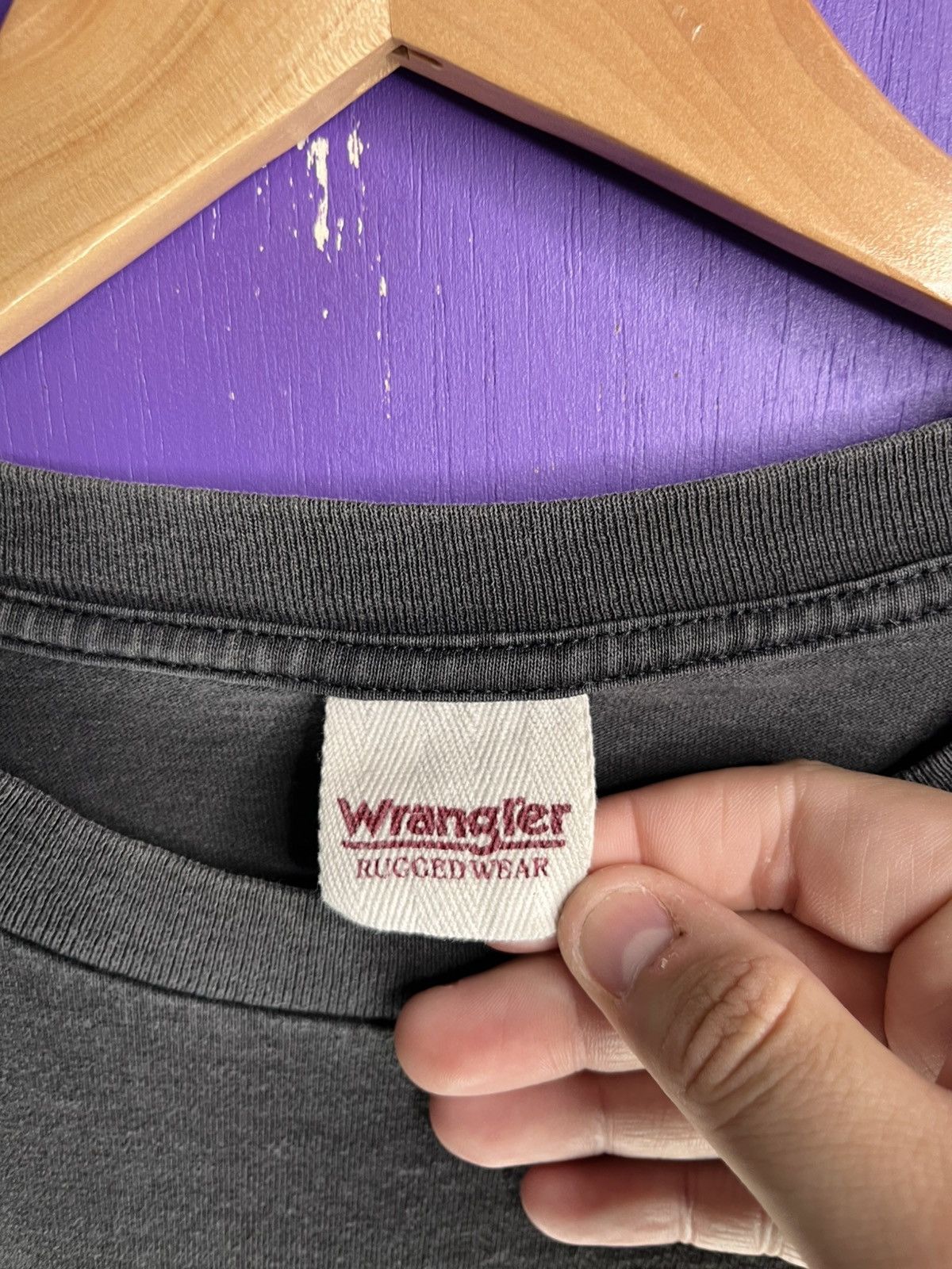 Vintage × Wrangler Vintage 90s Wrangler rugged wear faded t-shirt Size US XXL / EU 58 / 5 - 4 Thumbnail