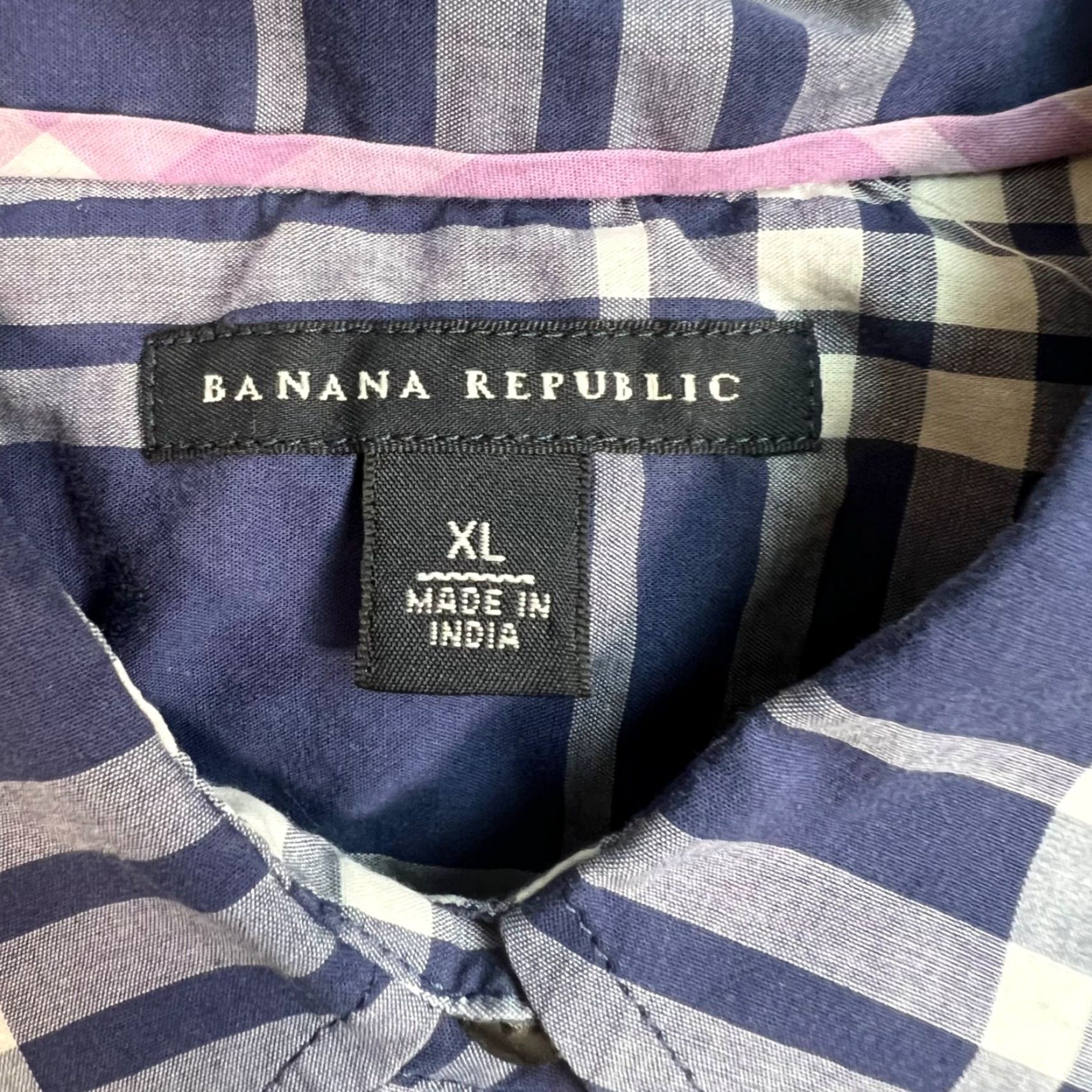 Banana Republic Banana Republic Mens XL Blue Plaid Long Sleeve Button-Up Shirt Clothing Shirt Adult Mens XL Blue Plaid Button-Up Shirt Size US XL / EU 56 / 4 - 3 Thumbnail