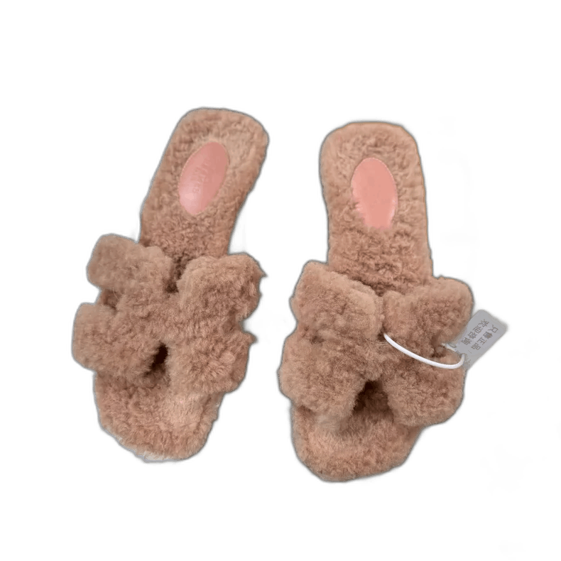 Hermes HERMES Chypre Plush Teddy Slippers Size 36 Size US 6 / IT 36 - 1 Thumbnail