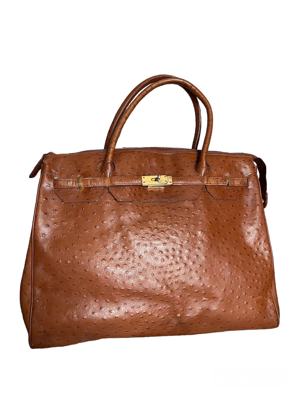 Handmade × Japanese Brand OSTRICH LEATHER BIRKIN PATINA BAG Size ONE SIZE - 1 Thumbnail