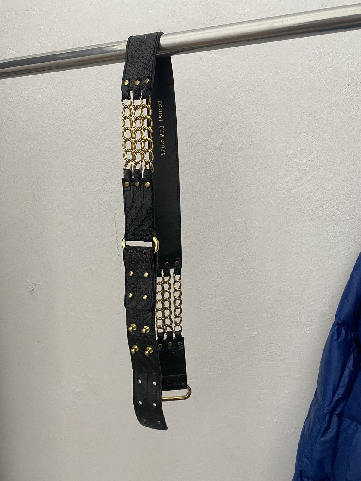 If Six Was Nine × Japanese Brand × Le Grande Bleu (L.G.B.) EGOIST black snakeskin gold chain belt Size ONE SIZE - 4 Thumbnail