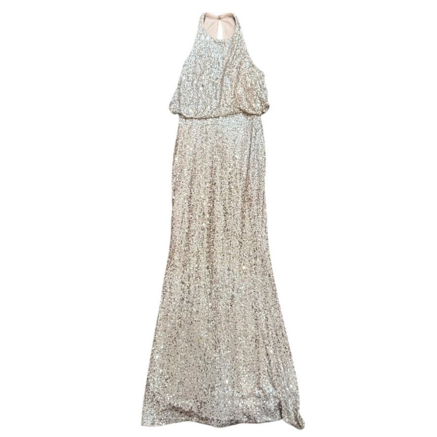 Badgley Mischka Badgley Mischka Blush Sequin Maria Gown, Size US 6 Size M / US 6-8 / IT 42-44 - 4 Thumbnail