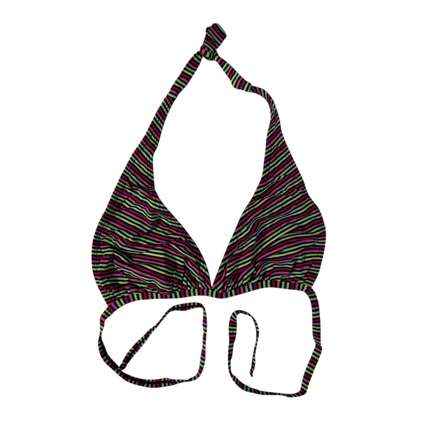 Linea Bikini Top by Linea Maripily Pink and Green Stripes Medium Size ONE SIZE - 1 Thumbnail