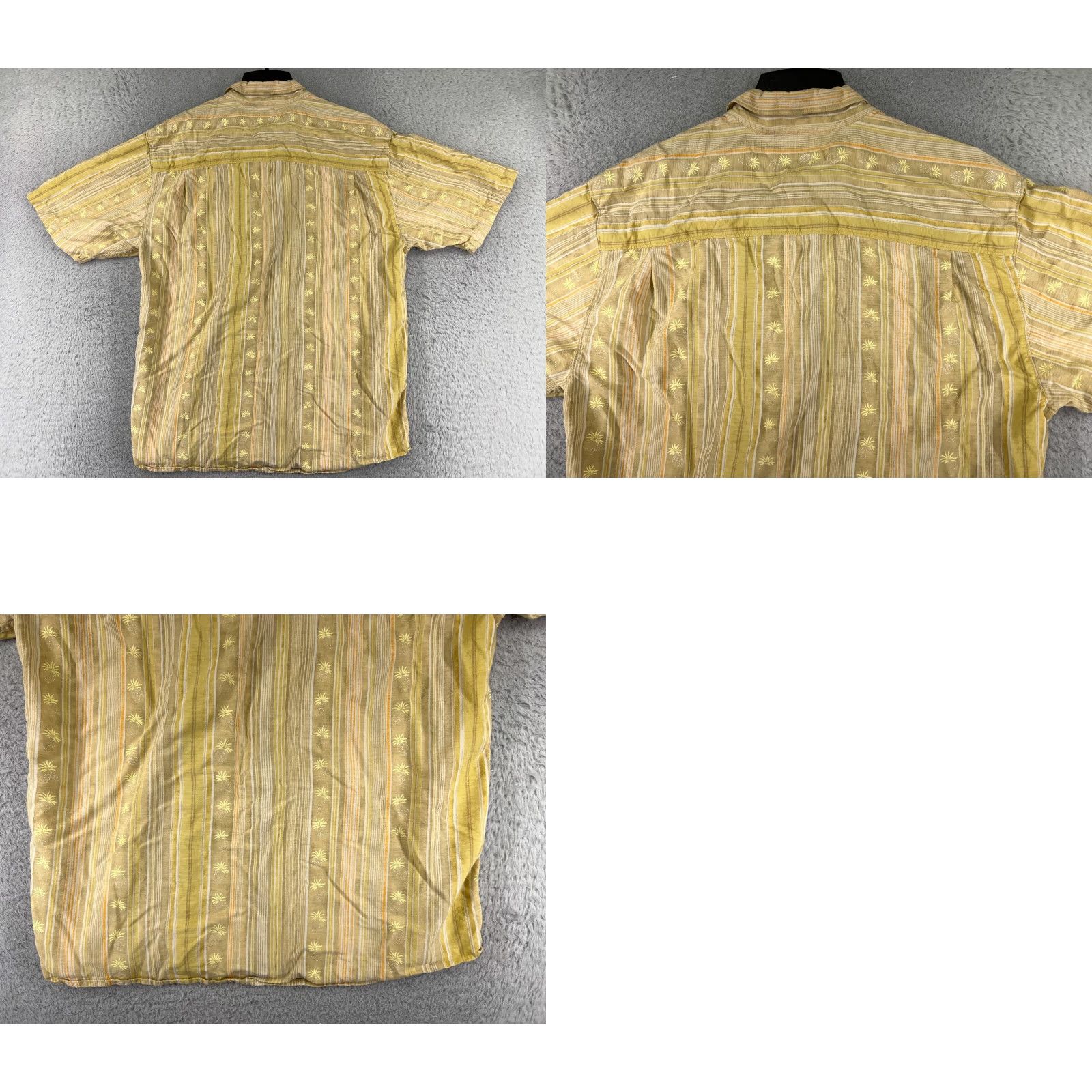 Tommy Bahama Tommy Bahama Shirt Men XL Yellow Stripe Pineapple 100% Silk Hawaiian Button-Up Casual Luxury Beach Vacation Resort Aloha Mens Size US XL / EU 56 / 4 - 9 Thumbnail