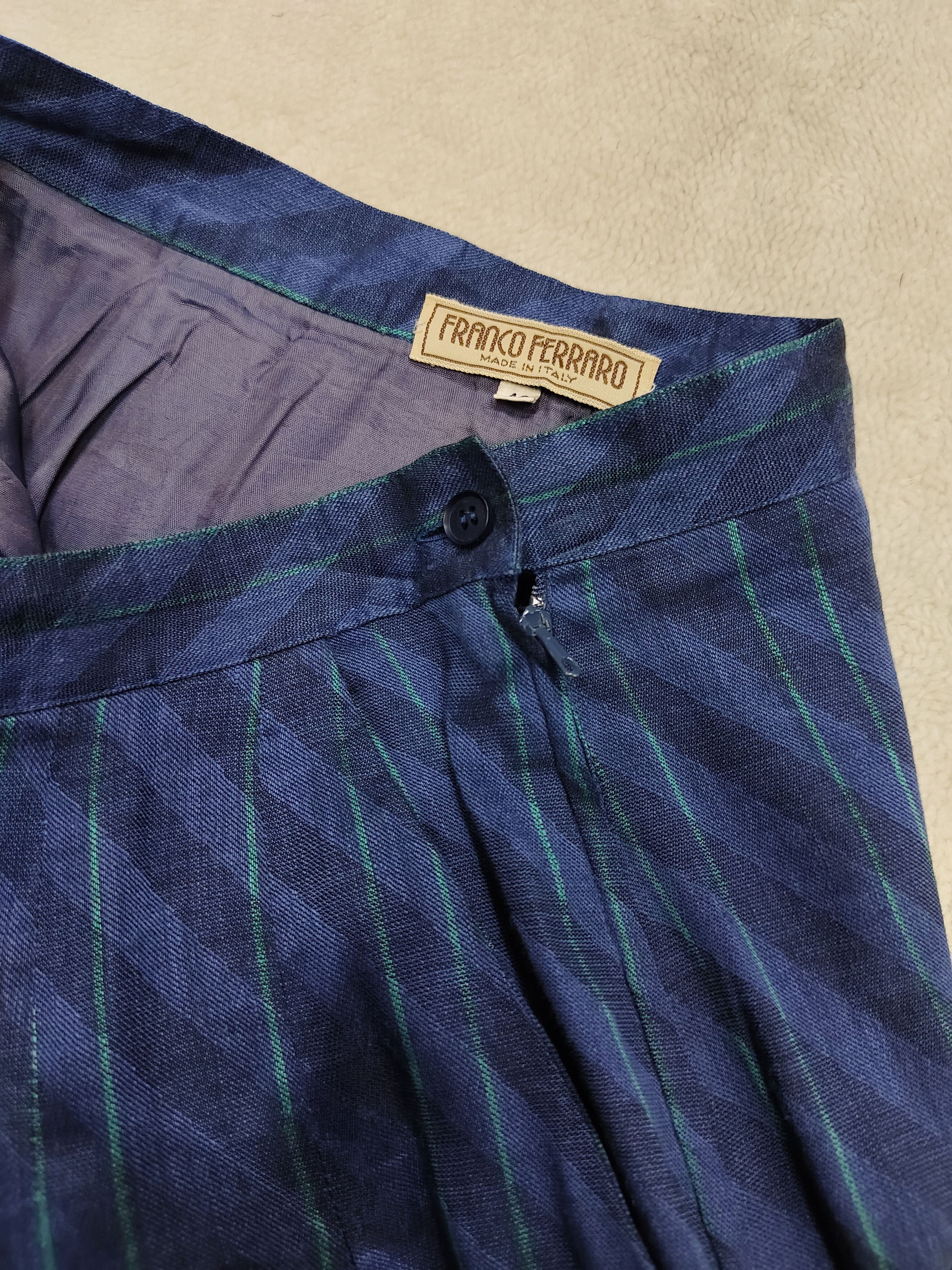 Vintage RARE 🇮🇹 Vtg 80s Franco Ferraro Striped Midi Skirt Size 27" / US 4 / IT 40 - 9 Thumbnail