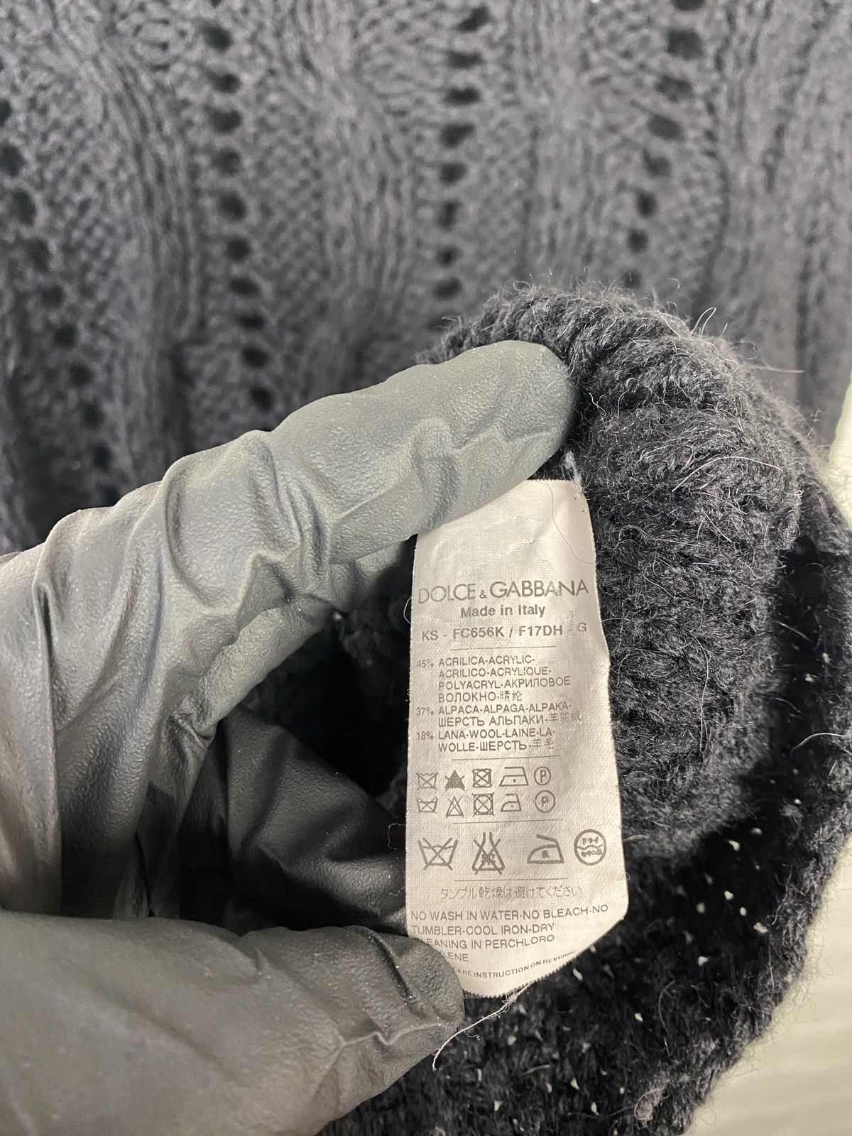 Dolce & Gabbana DOLCE & GABBANA WOOL CABLE KNIT TURTLE NECK SIZE L Size L / US 10 / IT 46 - 12 Thumbnail