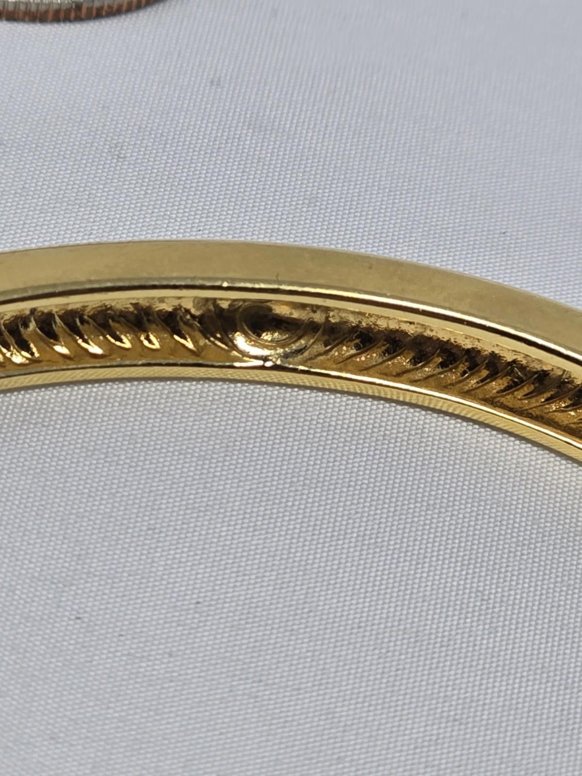 X2 Vintage St. John Gold Tone Hinged Bangle Bracelet 2.5” x 2” Size ONE SIZE - 2 Thumbnail