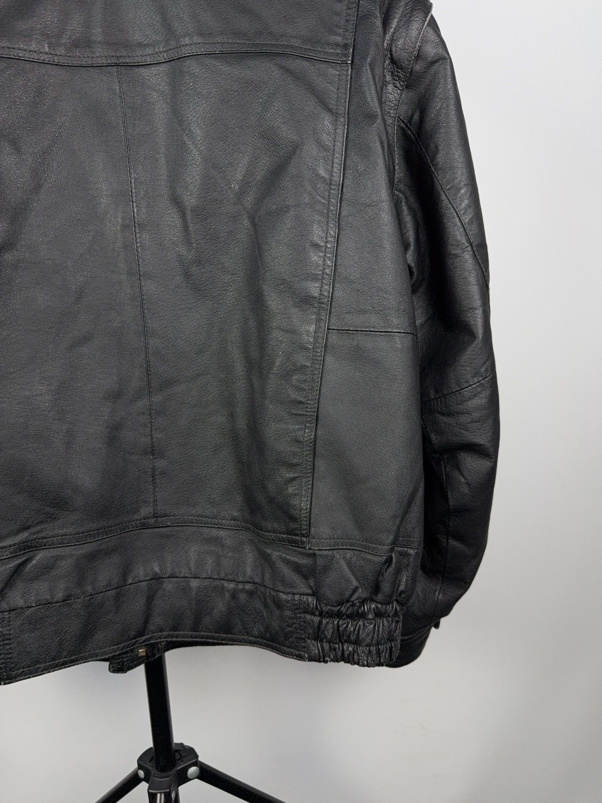 Leather × Vintage Vintage 90s Genuine Leather MOTO Bomber Jacket Rock Punk Size US M / EU 48-50 / 2 - 12 Thumbnail