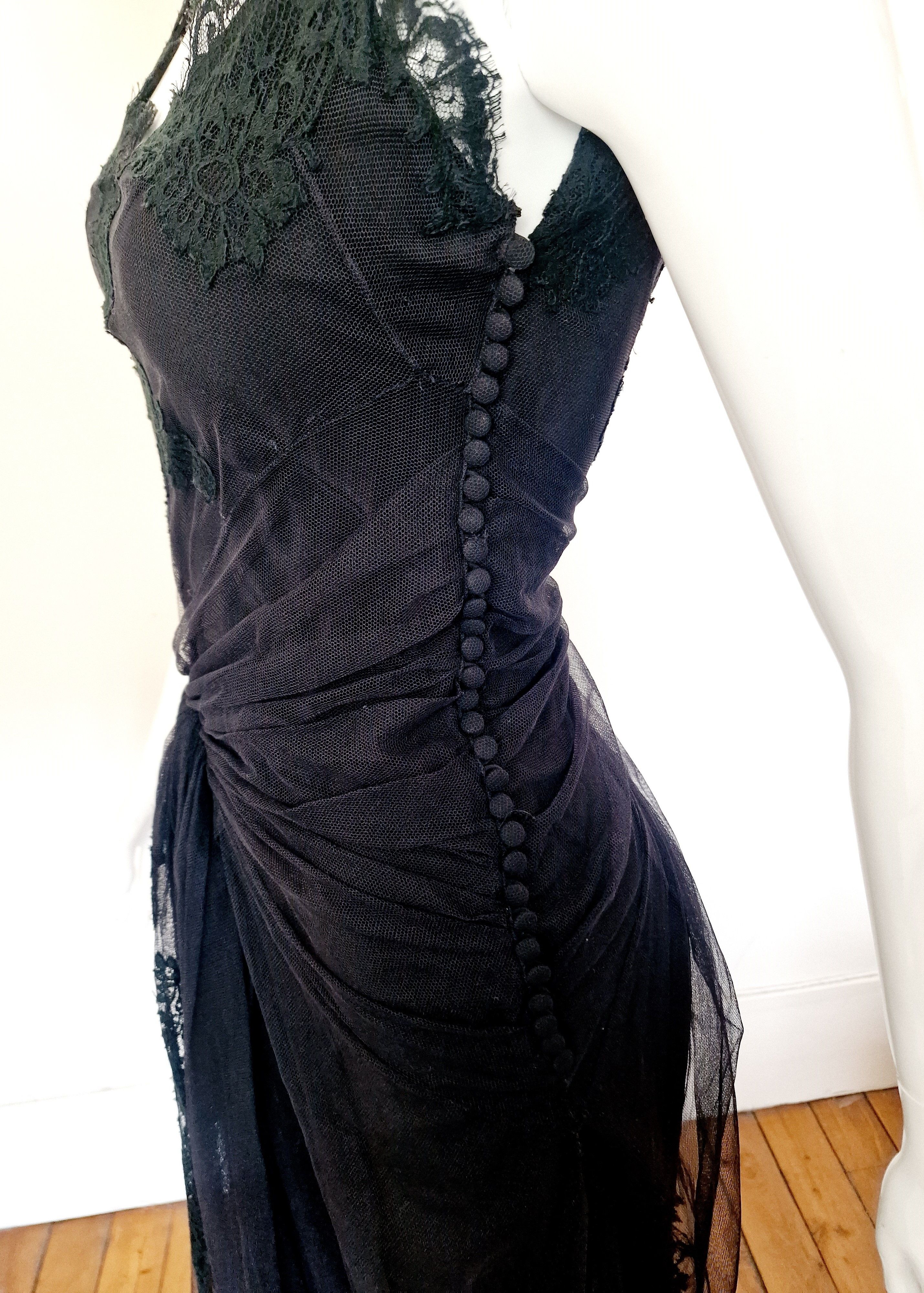 Dior Christian Dior S/S 2008 John Galliano Lace Veil Dress Size S / US 4 / IT 40 - 6 Thumbnail