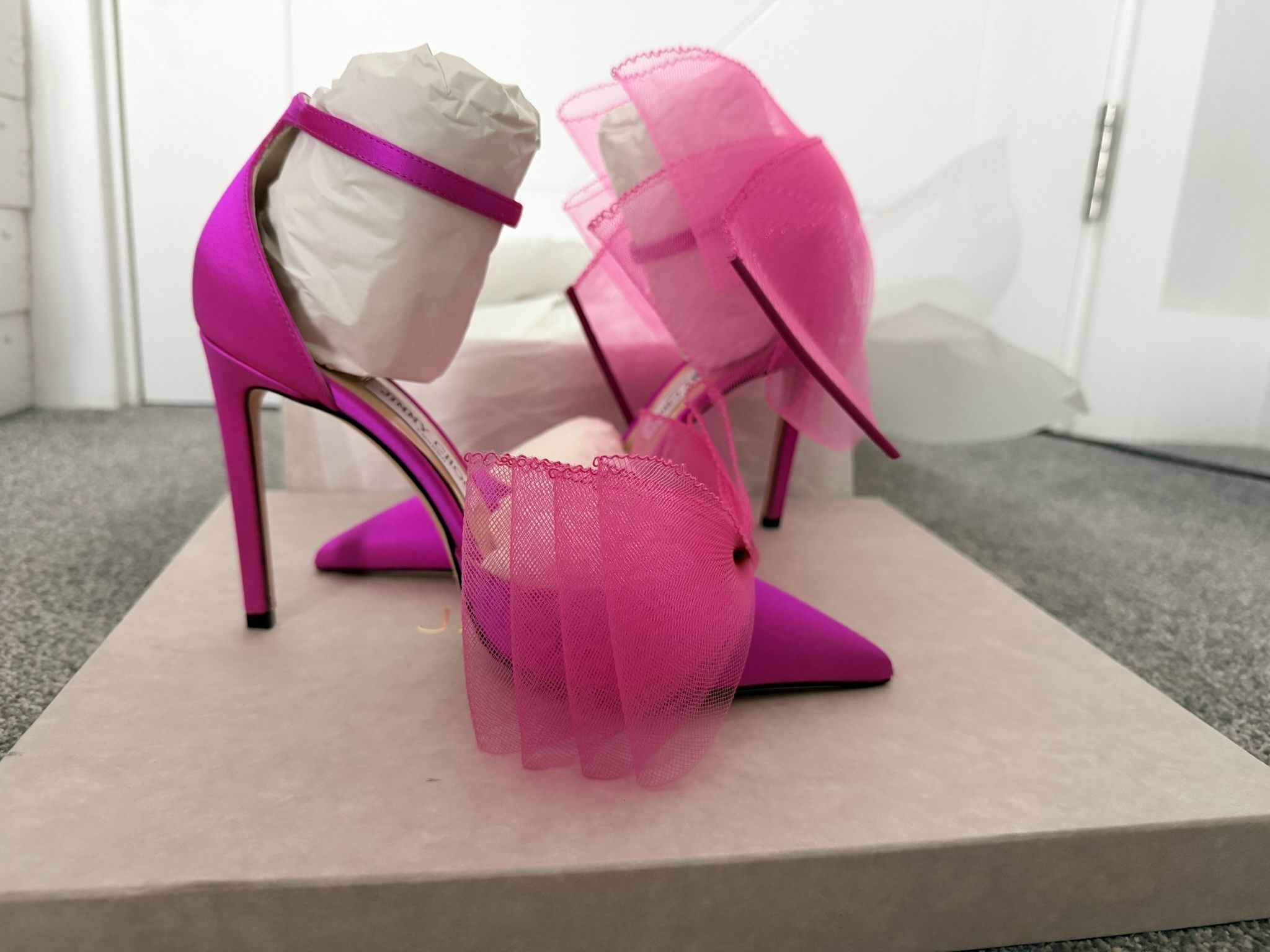 Jimmy Choo Jimmy Choo Averly 100 bow ankle strap pumps Size US 8 / IT 38 - 1 Thumbnail