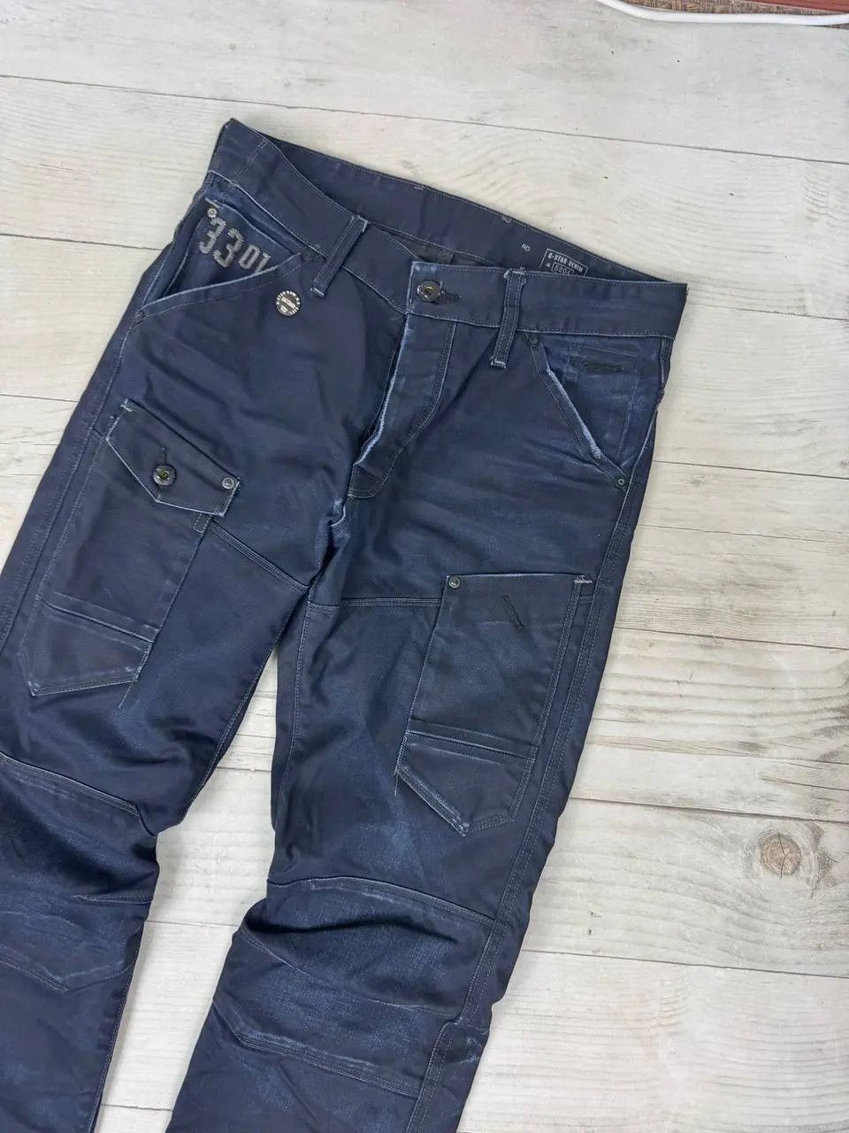 G-Star Vintage G Star Raw Big Logo Cargo Denim Jeans Pants Y2K 90s Size US 33 - 3 Thumbnail