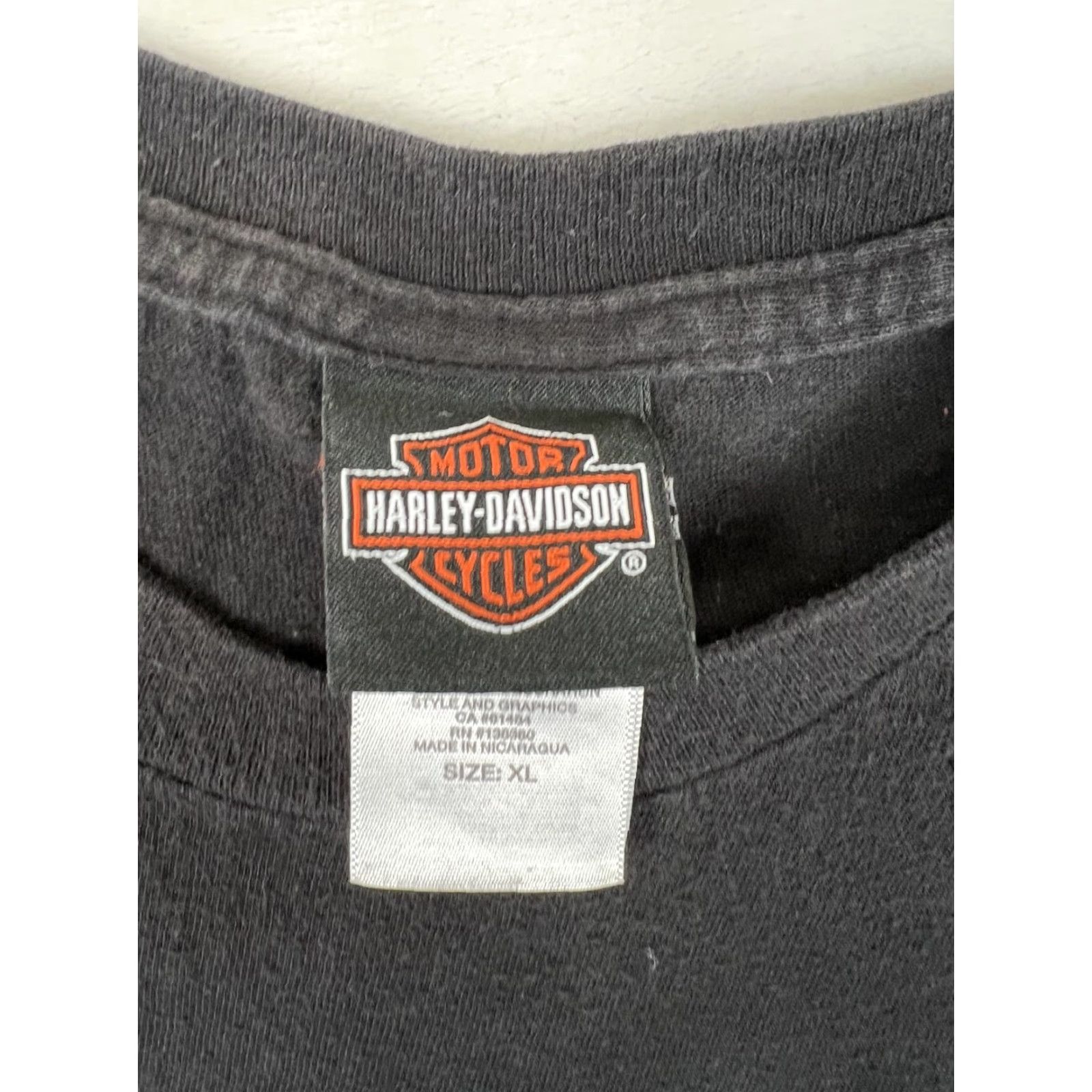 Harley Davidson VINTAGE Harley-Davidson T-Shirt XL Black Cotton, Logo, 90s Biker Motorcycle Skull, Classic, Double-Sided, Crew Neck, Short Sleeve, Men, United States Size US XL / EU 56 / 4 - 6 Thumbnail