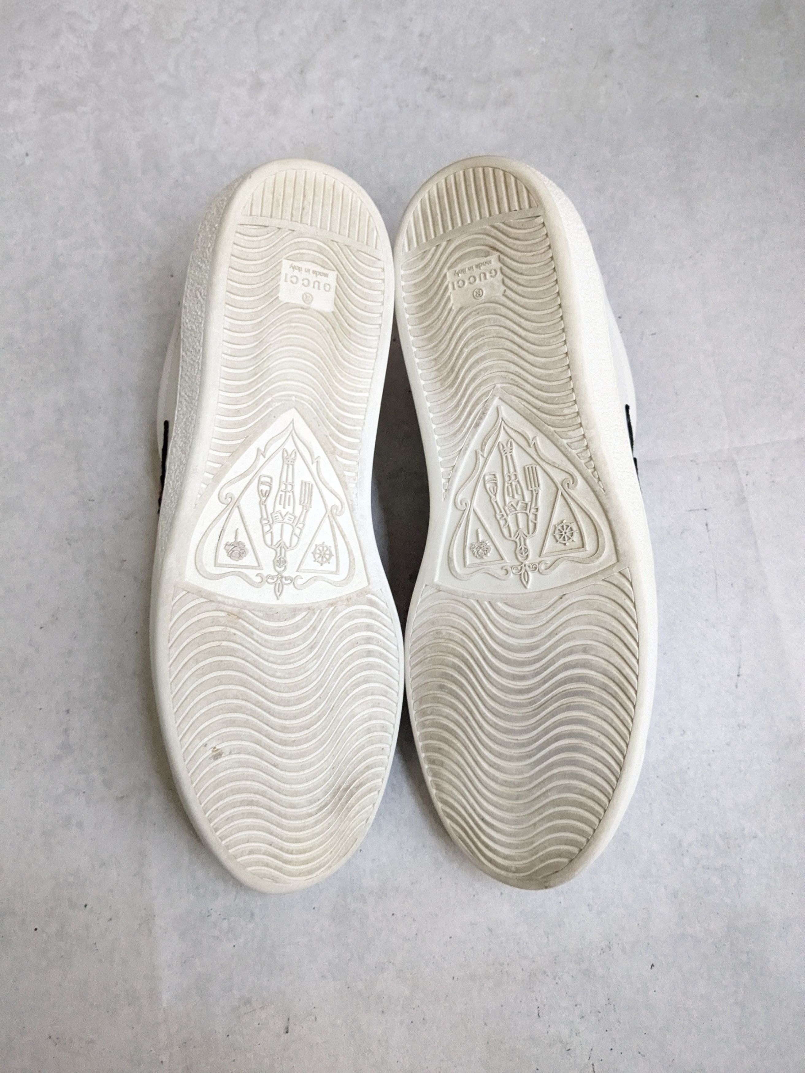 Gucci Gucci Ace Sneakers Snake 12.5 White Leather Low Tops Size US 12.5 / EU 45-46 - 16 Thumbnail