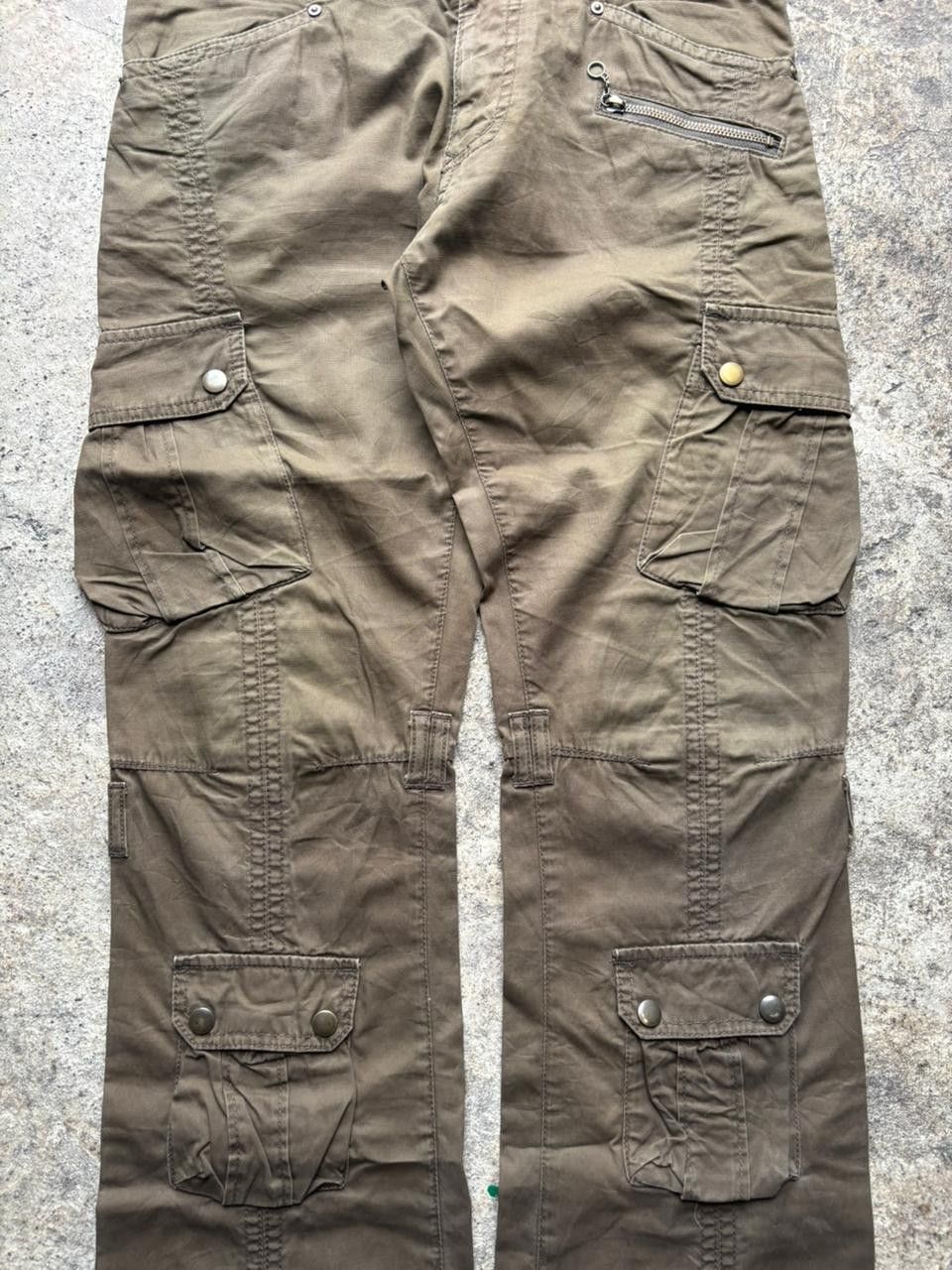 Tete Homme 2000s Tete Homme Flared Panelled Cargo Pants Size US 31 - 3 Thumbnail