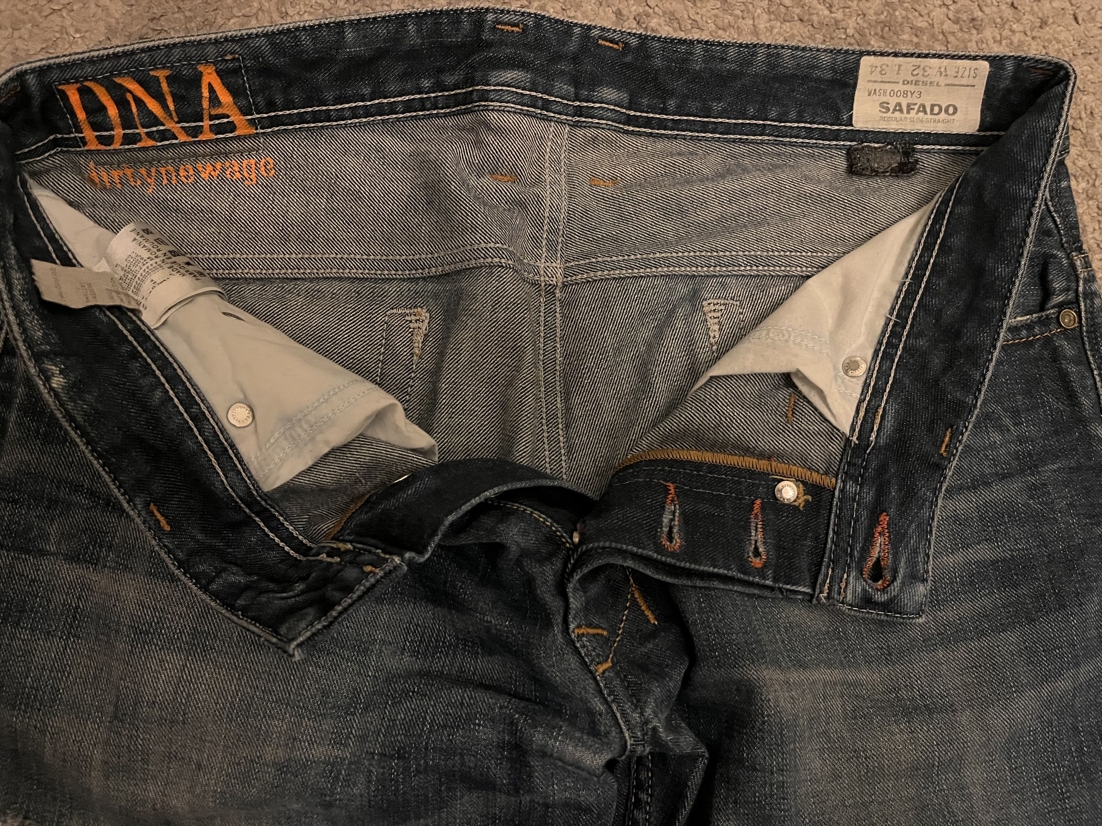 Diesel Diesel Safado W32 L34 Wash 008Y3 DNA Dirty New Age Size US 32 / EU 48 - 4 Thumbnail