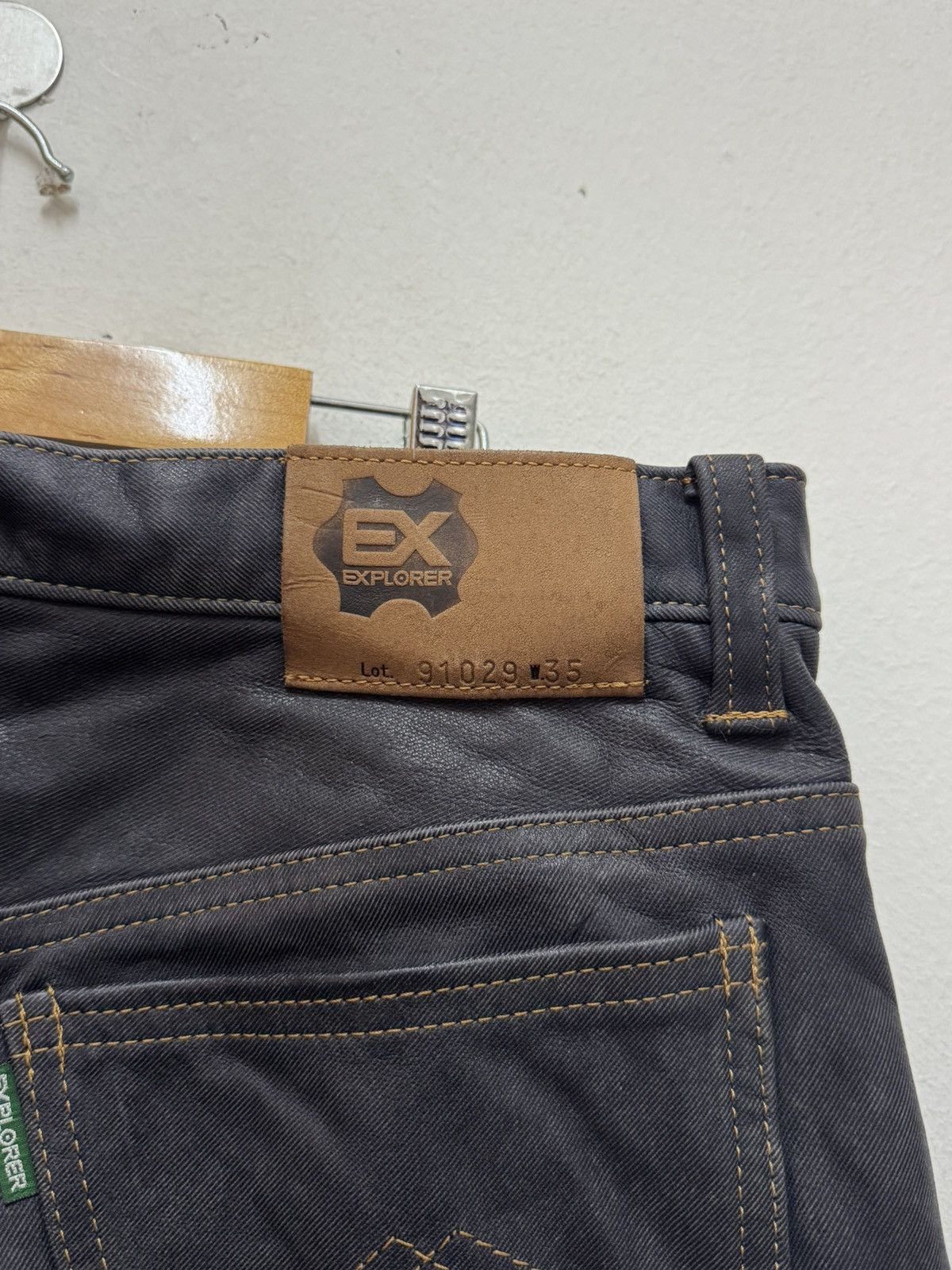Vintage Explorer leather jeans Japan Size US 35 - 1 Thumbnail
