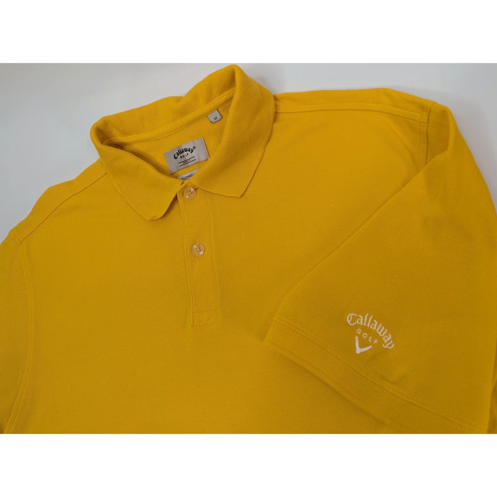 Callaway Callaway Golf Sport Polo Shirt Mens Size M Yellow Combed Cotton Short Sleeve Shirt Size US M / EU 48-50 / 2 - 2 Thumbnail