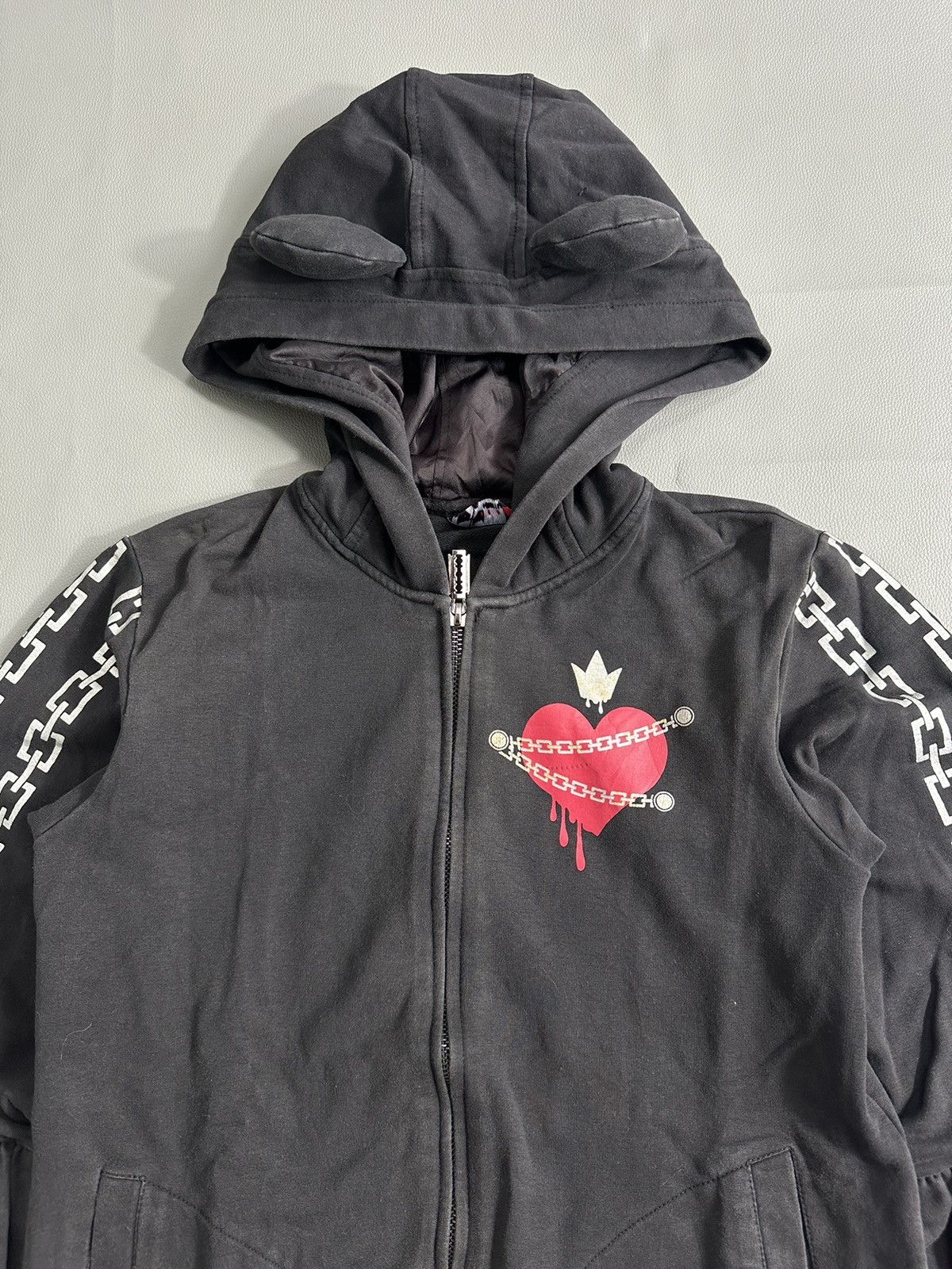 Beauty Beast CRAZY FADED CHAIN HEART ZIP UPHOODIE IFSIXWASNINE LGB STYLE Size S / US 4 / IT 40 - 3 Thumbnail