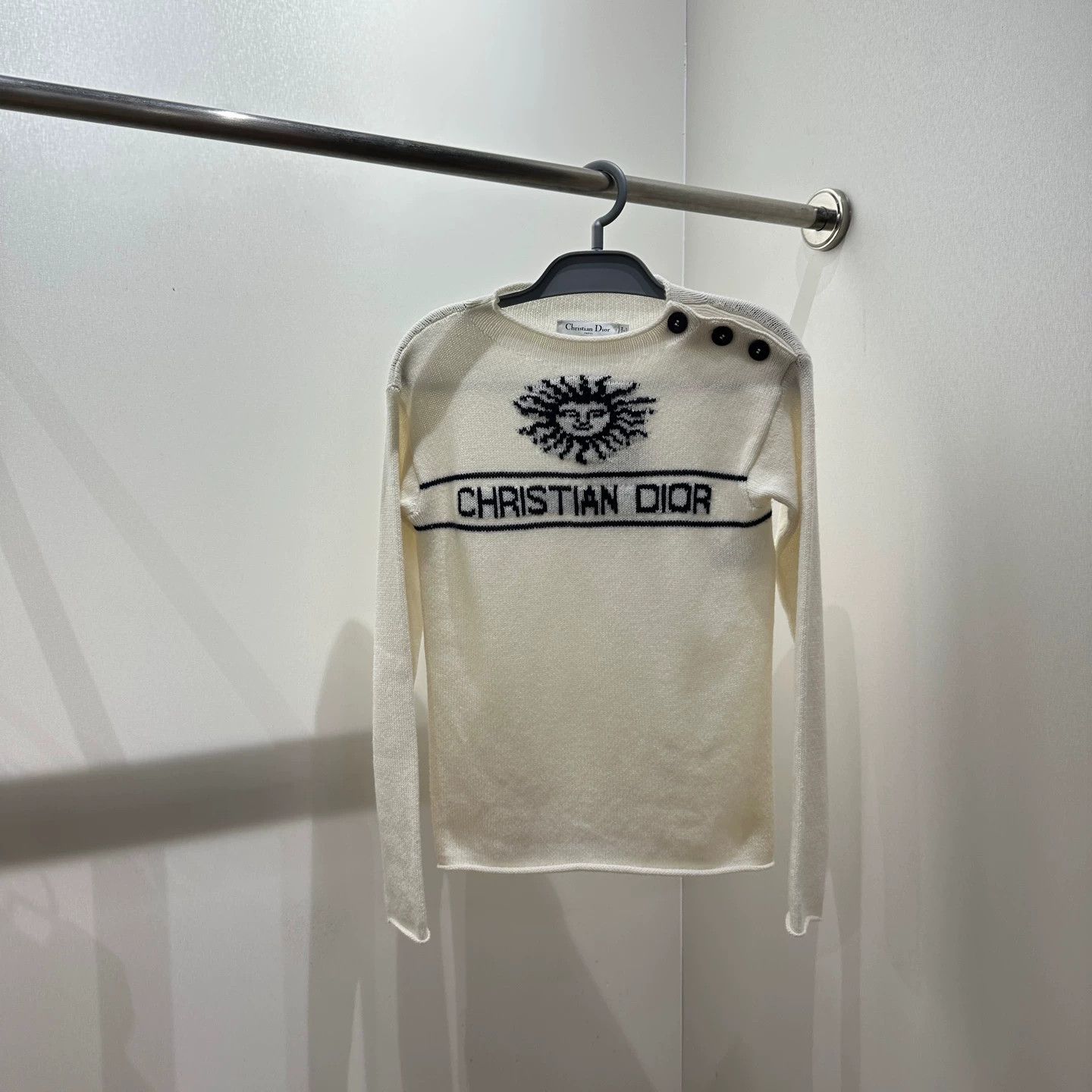 Christian Dior Monsieur Christian Dior mar595 Sun Logo Shldr Cashmere Sweater 36 Size XS / US 0-2 / IT 36-38 - 1 Thumbnail