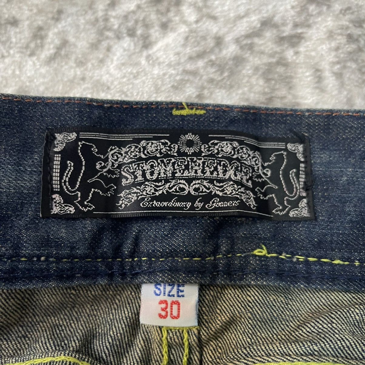 Japanese Brand Stonehedge Aztec Tribal Embroidered Double Waist Flare Jeans Size US 30 / EU 46 - 18 Thumbnail