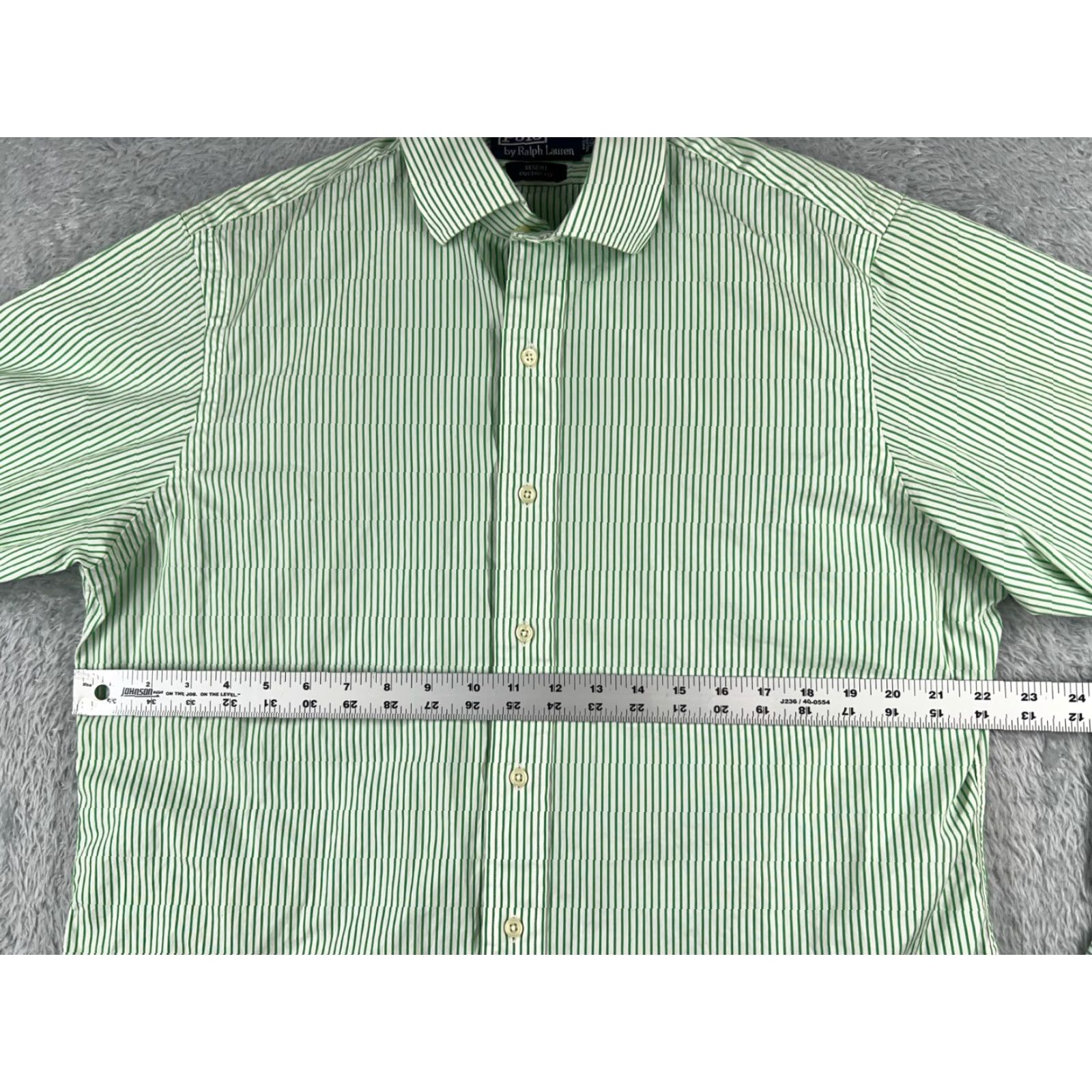 Polo Ralph Lauren VINTAGE Polo Ralph Lauren Shirt Mens 16.5 Green Regent Cotton Custom Fit 34-35 Button-Up Collared Long Sleeve Size US XL / EU 56 / 4 - 7 Thumbnail
