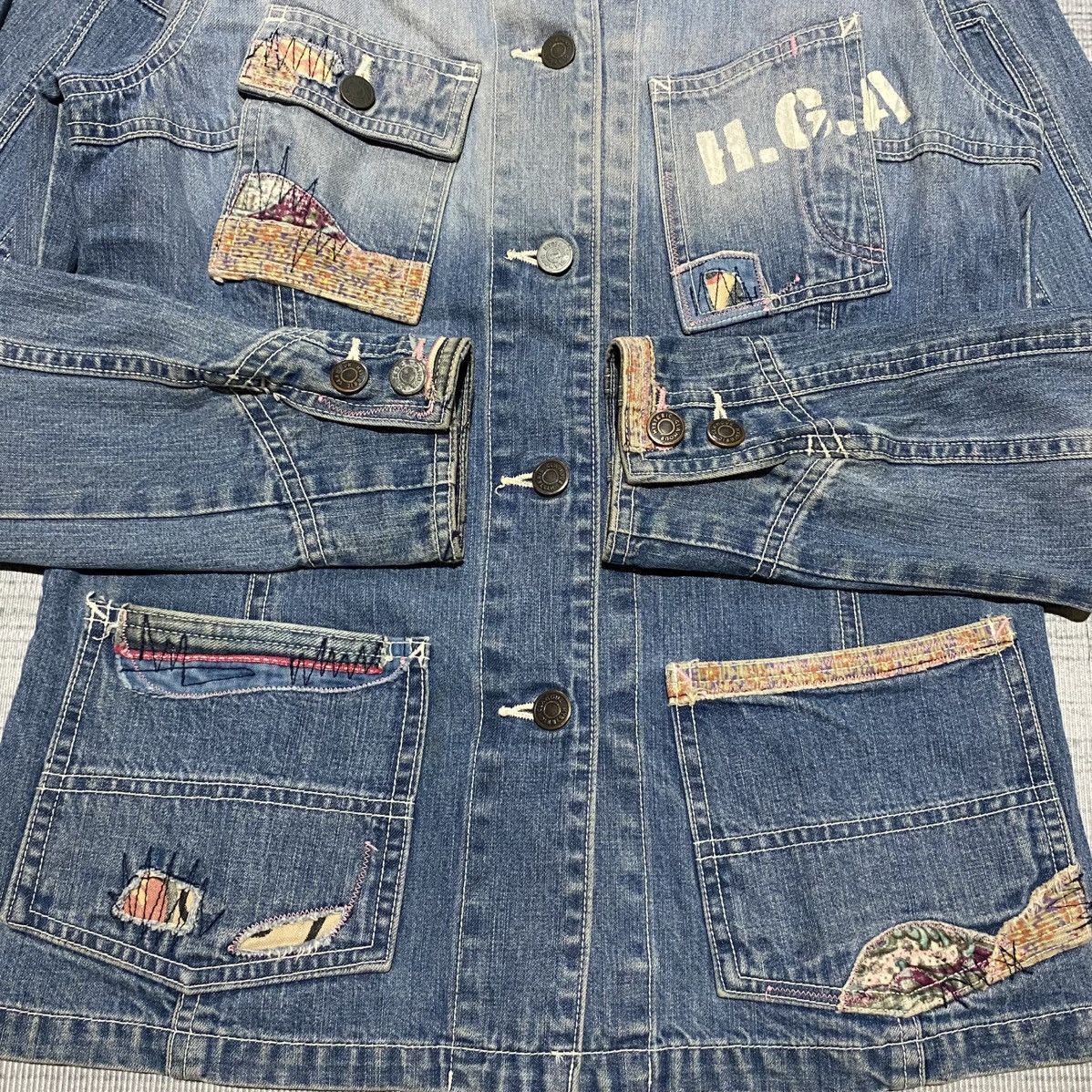 Hysteric Glamour Vintage Hysteric Glamour Distressed Patchwork Denim Jacket Size M / US 6-8 / IT 42-44 - 3 Thumbnail