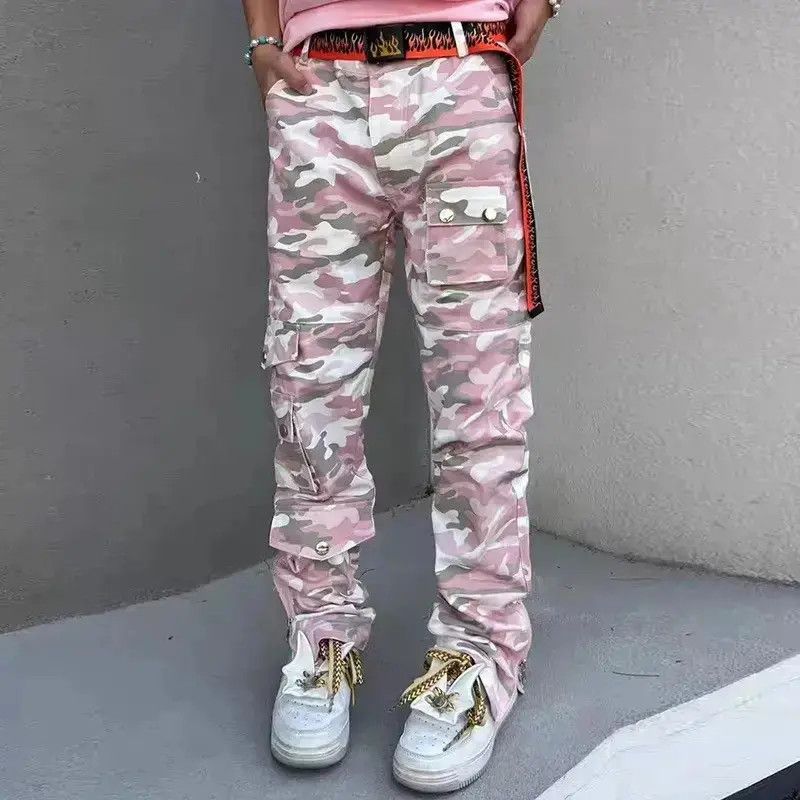 Japanese Brand Camouflage Patchwork Jeans Cargos Y2K Pockets Zipper Baggy Size US 32 / EU 48 - 5 Thumbnail