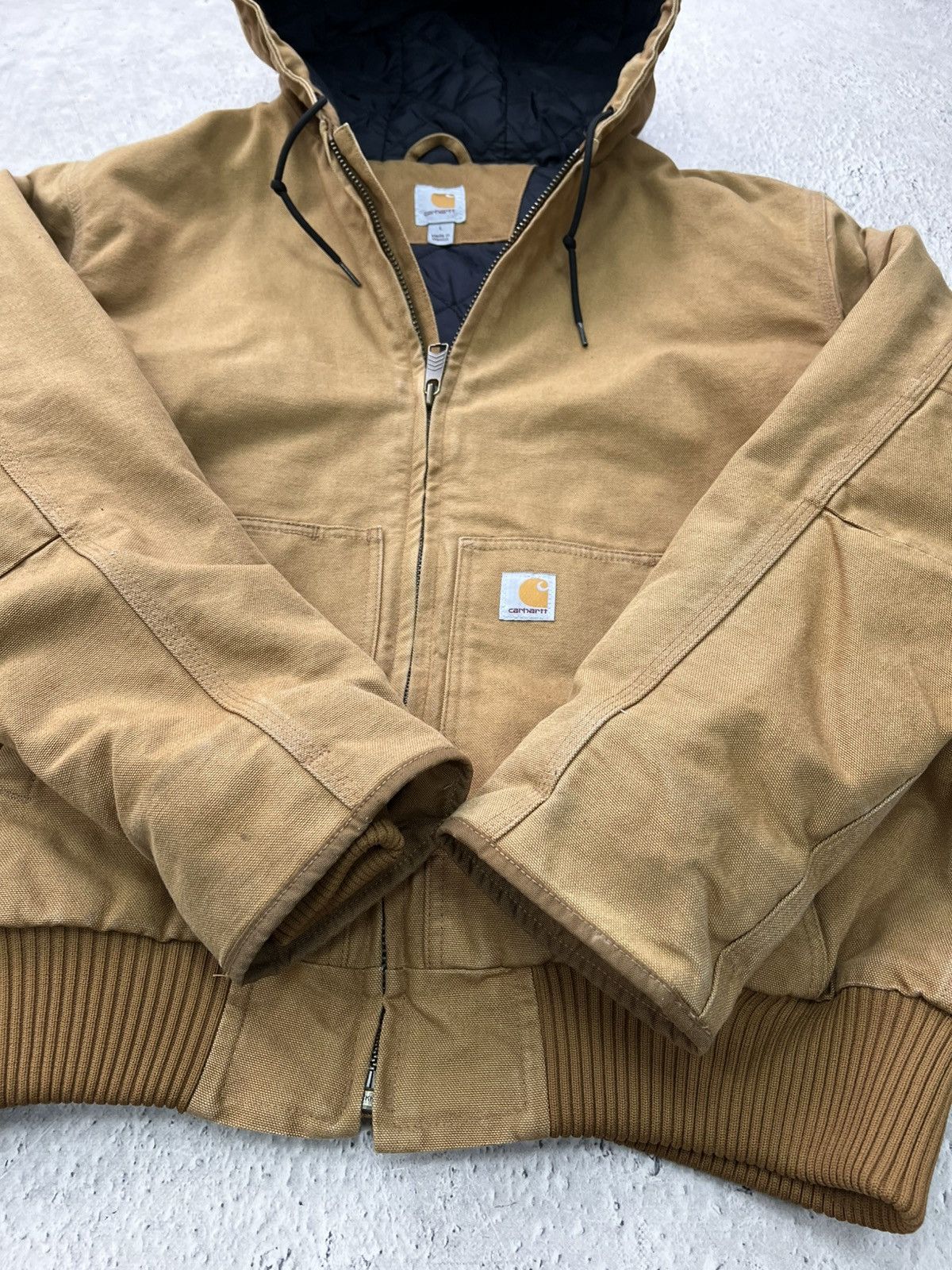 Carhartt × Vintage 90's Faded Black Vintage Carhartt Active Jacket JR105 Size US L / EU 52-54 / 3 - 8 Thumbnail
