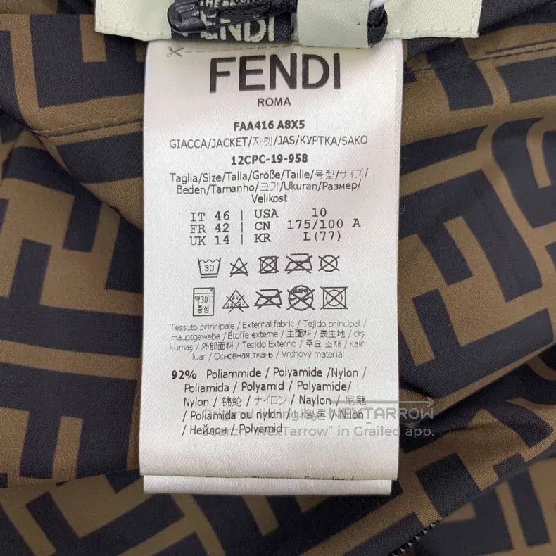 Fendi Fendi Dark Brown Logo Monogram Printed Hooded Zip-Up Long Size US S / EU 44-46 / 1 - 9 Thumbnail