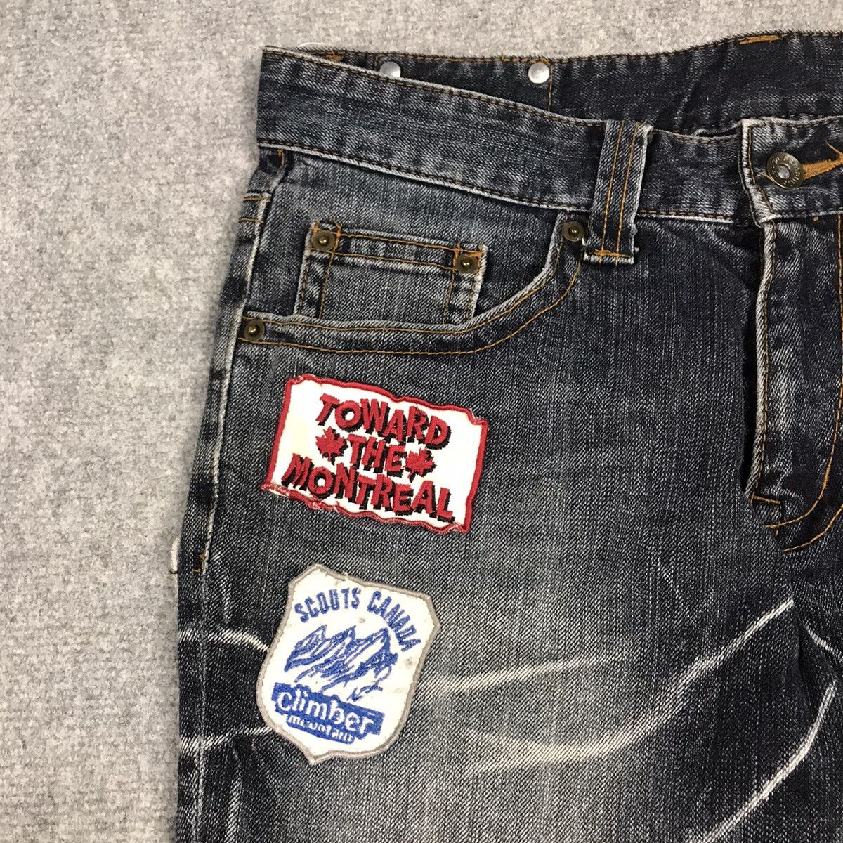 Hysteric Glamour × Japanese Brand FLARE SEMANTICDESIGN DISTRESSED DENIM BOOTCUT PANTS Size US 30 / EU 46 - 7 Thumbnail