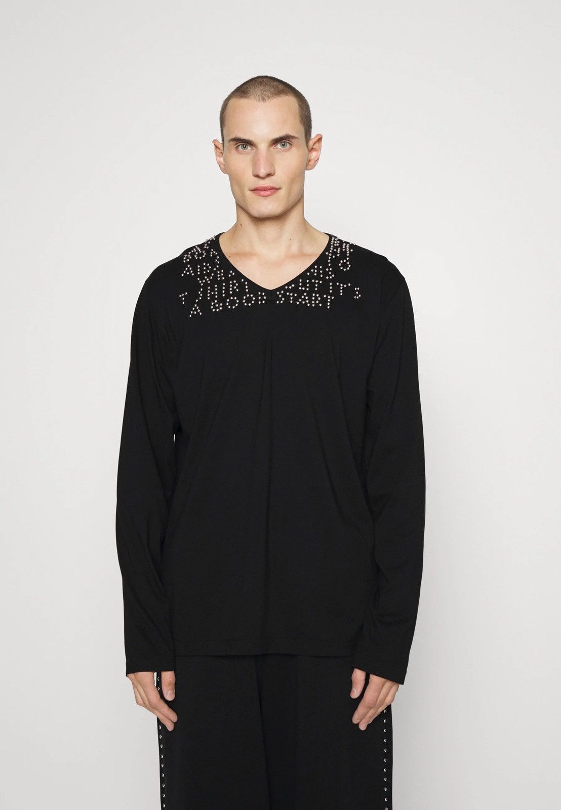 Maison Margiela !DS! SS22 Maison Margiela Studded Black Longsleeve T-Shirt Size US M / EU 48-50 / 2 - 1 Thumbnail