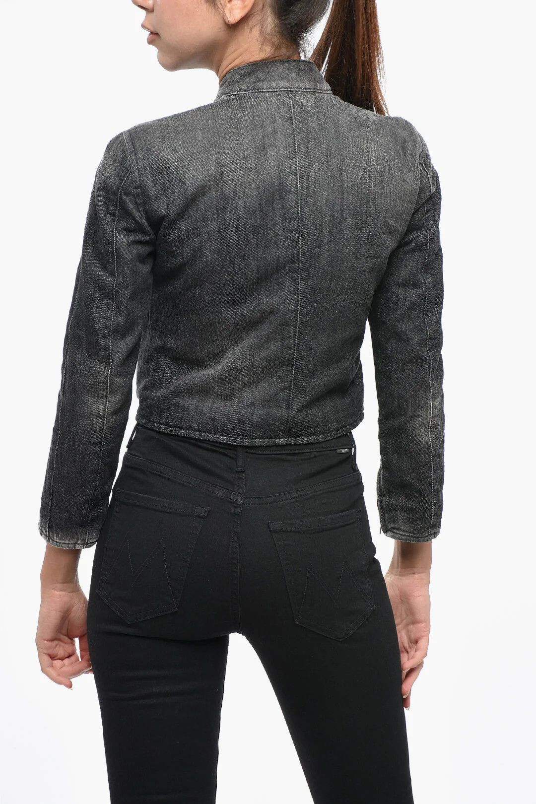Balenciaga og1mm0326 Crop Denim Jacket in Grey Size S / US 4 / IT 40 - 2 Thumbnail