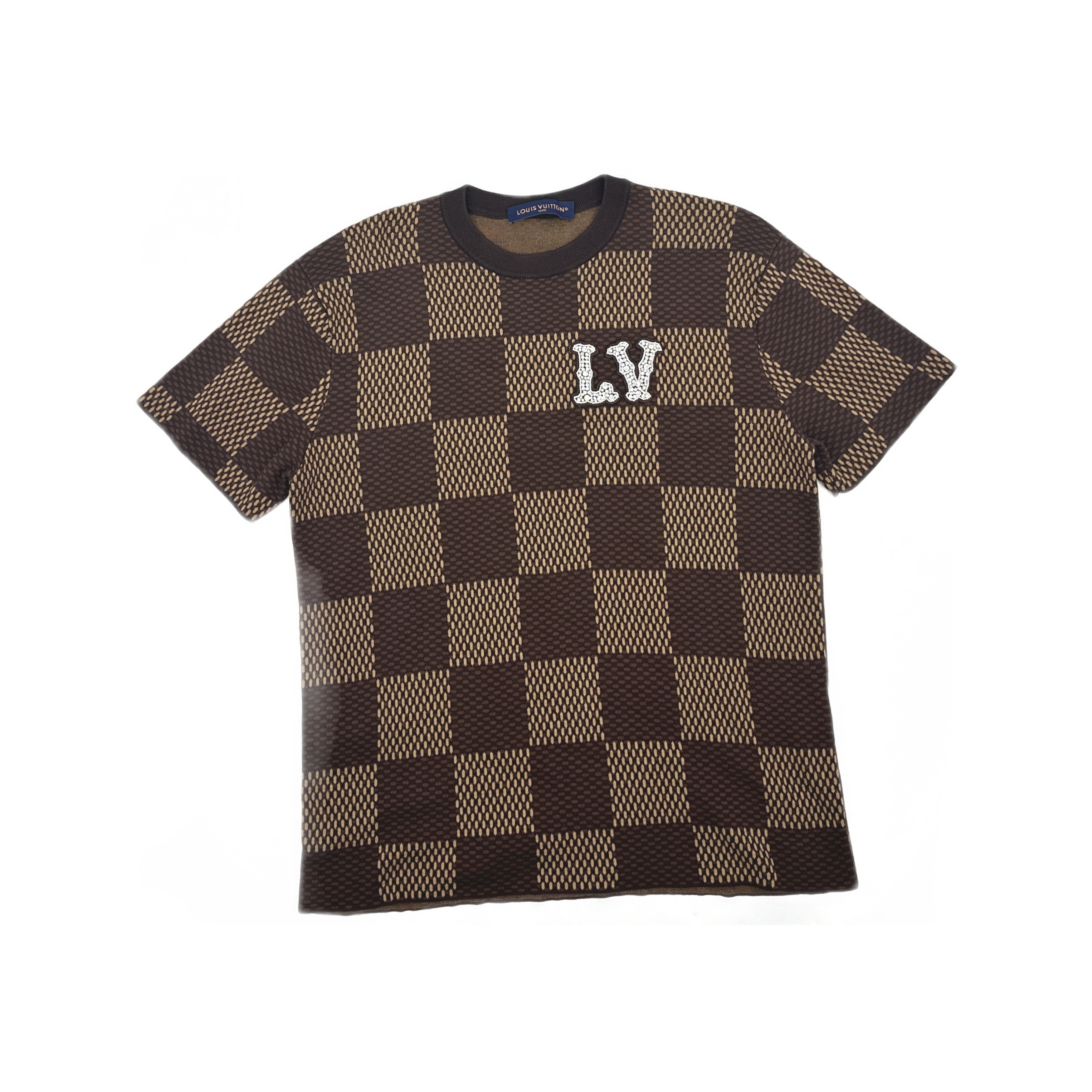 Louis Vuitton Louis Vuitton Crystal LV Patch Damier T-Shirt Size L Size US L / EU 52-54 / 3 - 1 Thumbnail