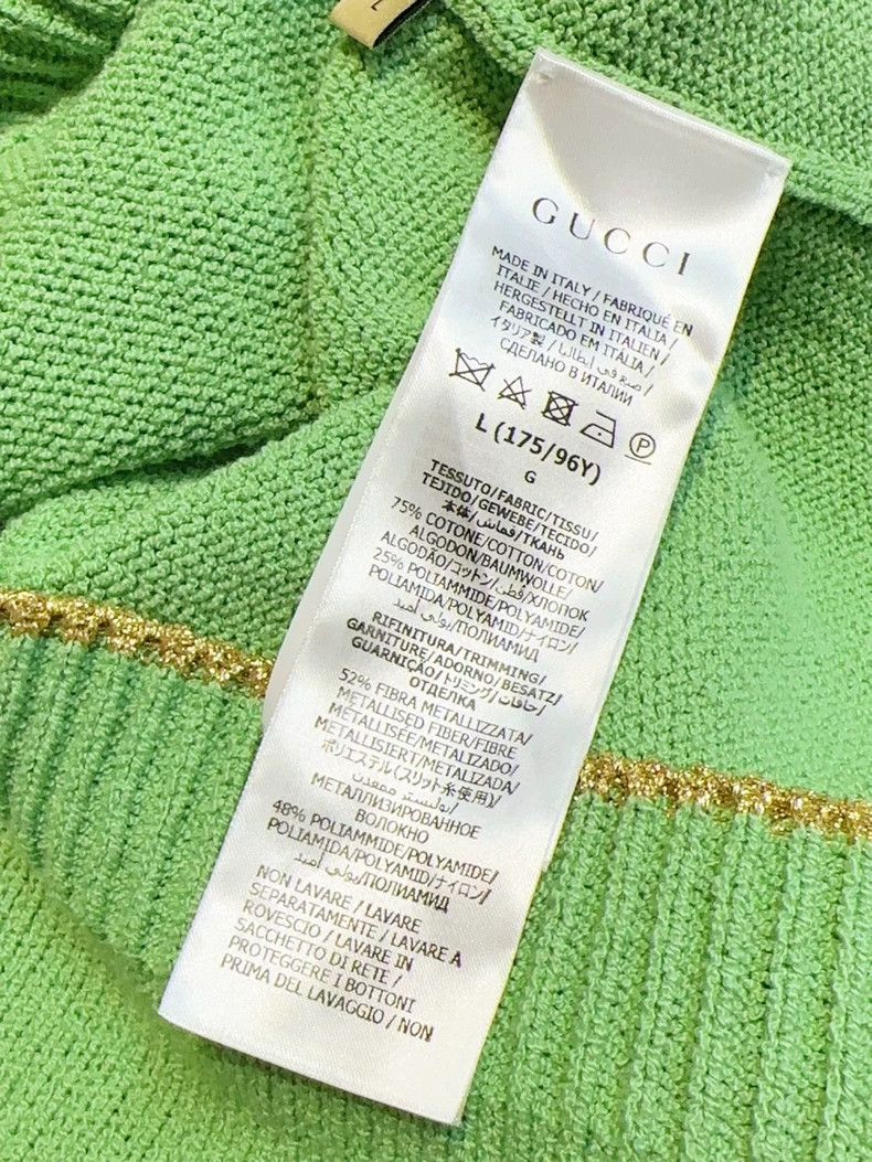 Gucci Gucci Tender green gold-rim knitted two-pocket cardigan co Size L / US 10 / IT 46 - 8 Thumbnail
