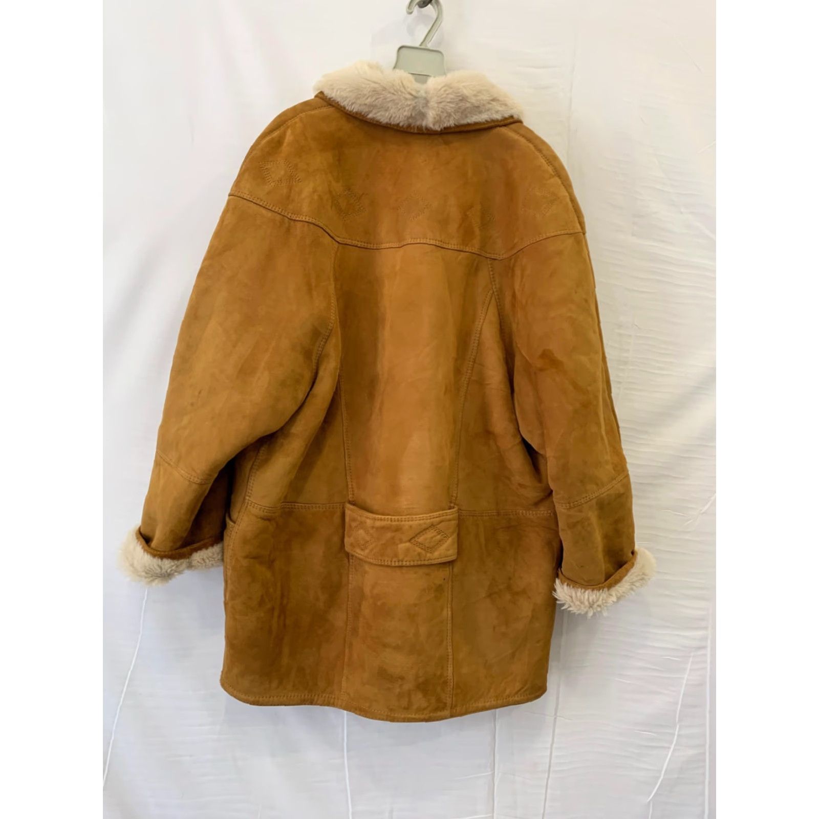 Vintage VINTAGE Shearling Coat Women L Sheepskin Leather Fur Lined Brown Overcoat Size L / US 10 / IT 46 - 5 Thumbnail