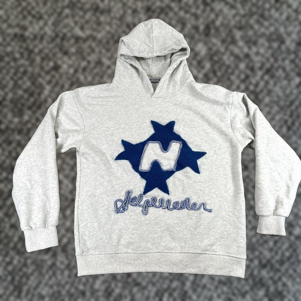 Vintage Aelfric Eden Stellaris Embroidered Stars Oversized Hoodie Grey XS Women Pullover Hooded Size XS / US 0-2 / IT 36-38 - 1 Thumbnail