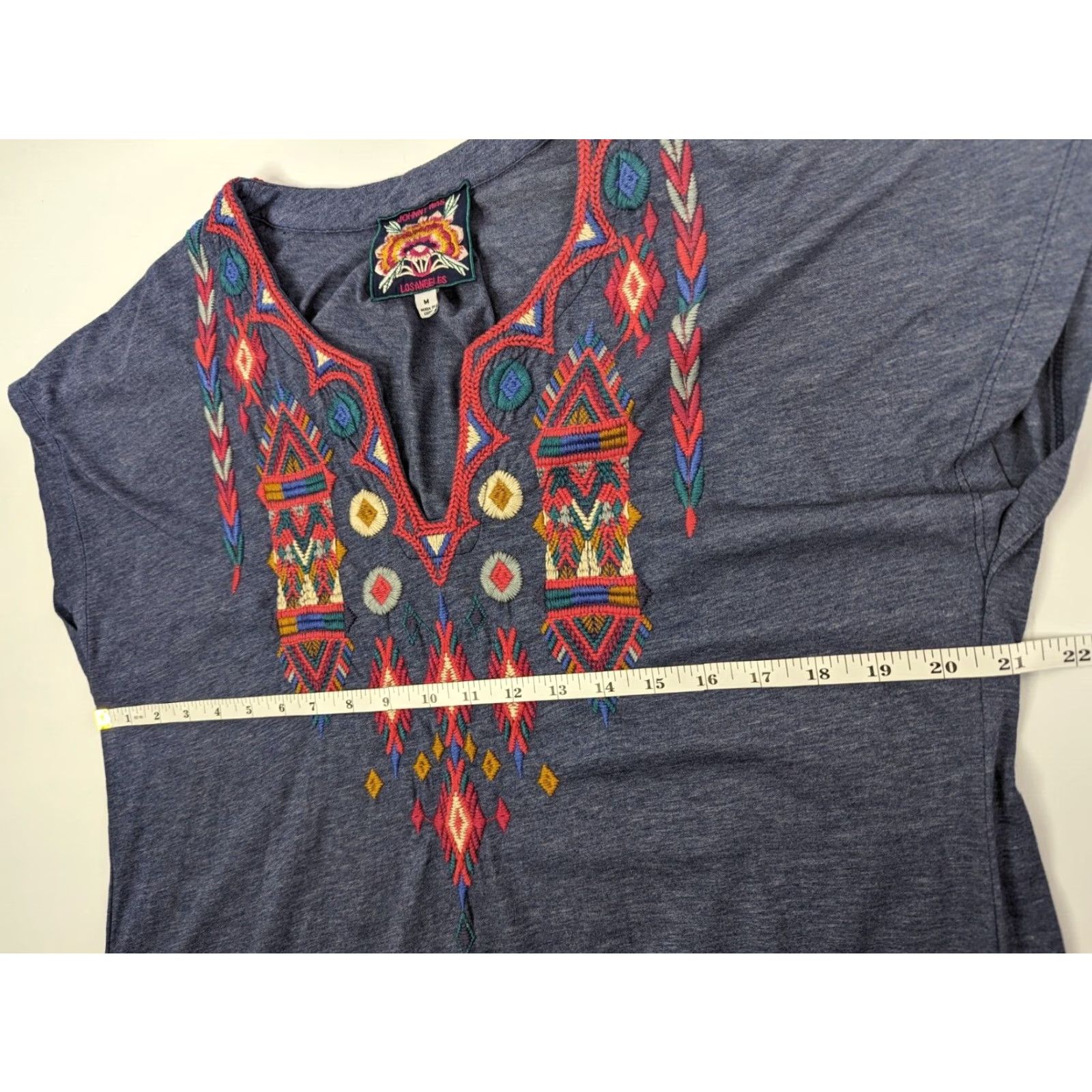 Johnny Was Johnny Was Blue Etienne Easy Tunic Dress Embroidered Boho Medium J35119-2L Shirt Dress Womens Size M / US 6-8 / IT 42-44 - 6 Thumbnail
