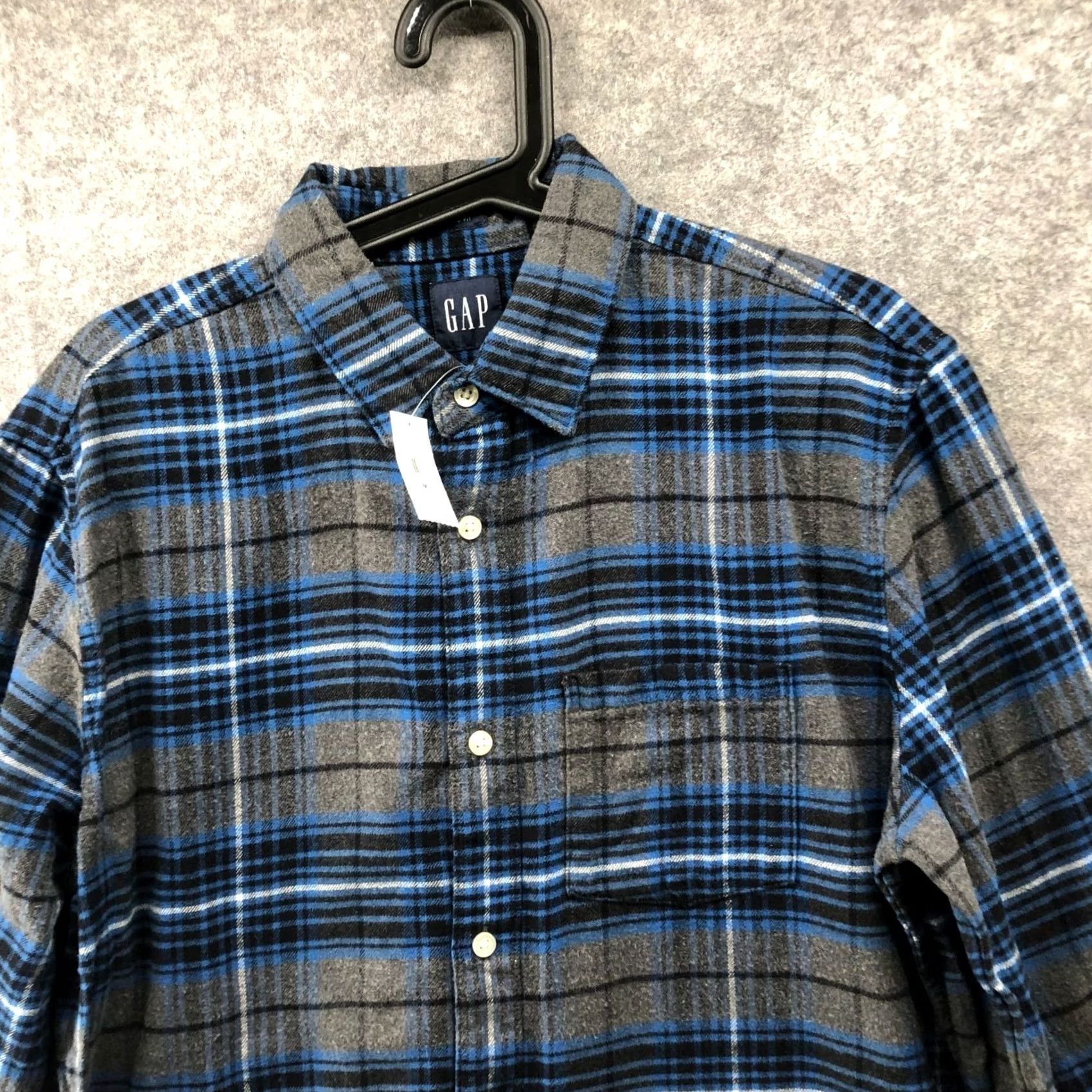 Gap VINTAGE Gap Organic Cotton Flannel Shirt Mens M Blue Gray Plaid Long Sleeve Size US M / EU 48-50 / 2 - 3 Thumbnail