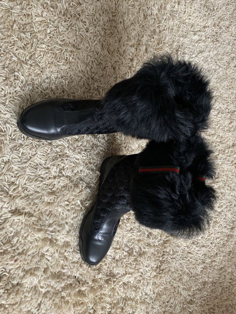 Gucci Gucci Fur Leather GG Boots Size US 7.5 / IT 37.5 - 3 Thumbnail