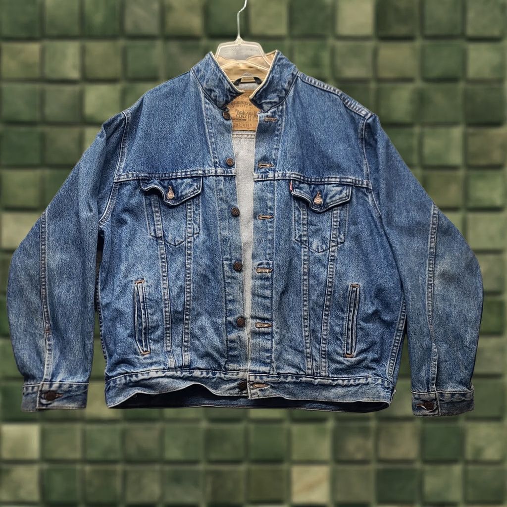 Levi's VINTAGE Levi’s Denim Jacket Men’s Large Trucker USA Made Leather Collar Size US L / EU 52-54 / 3 - 1 Thumbnail