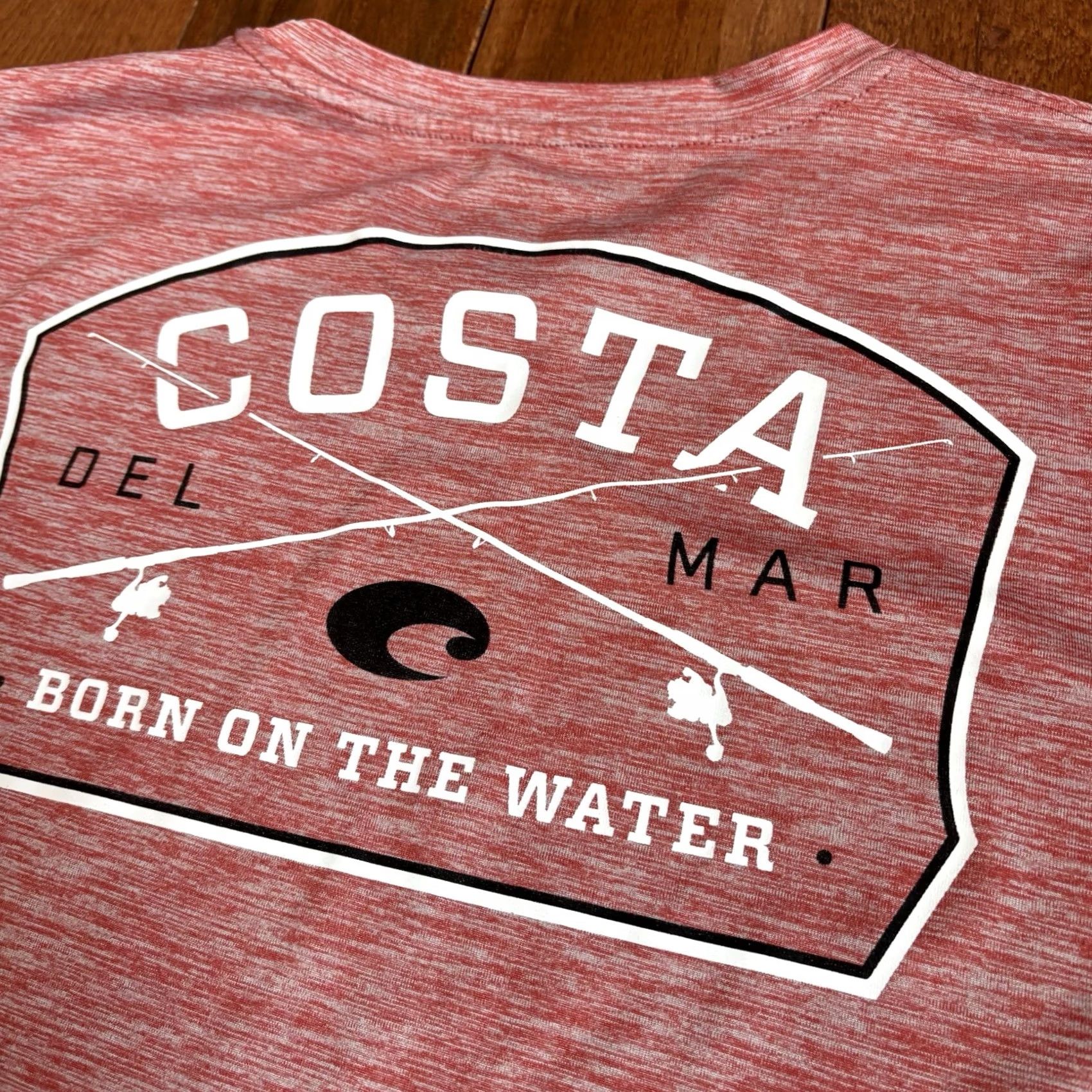 Costa Del Mar Mens COSTA DEL MAR Performance Shirt Red Gray M 100% Polyester Size US M / EU 48-50 / 2 - 3 Thumbnail