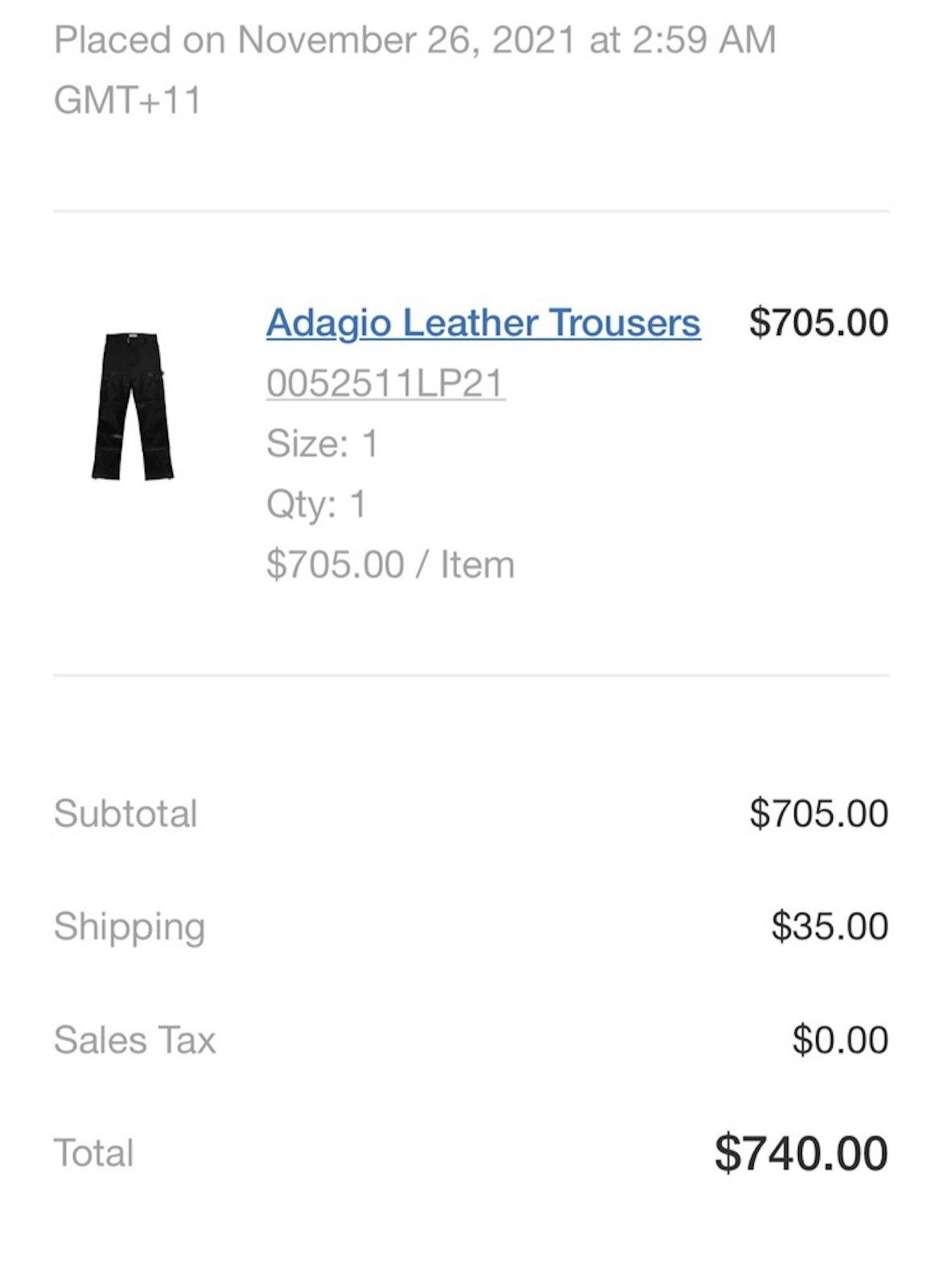 Vuja De Vuja De Adagio Leather Trousers Size 1 FINAL DROP Size US 30 / EU 46 - 13 Thumbnail