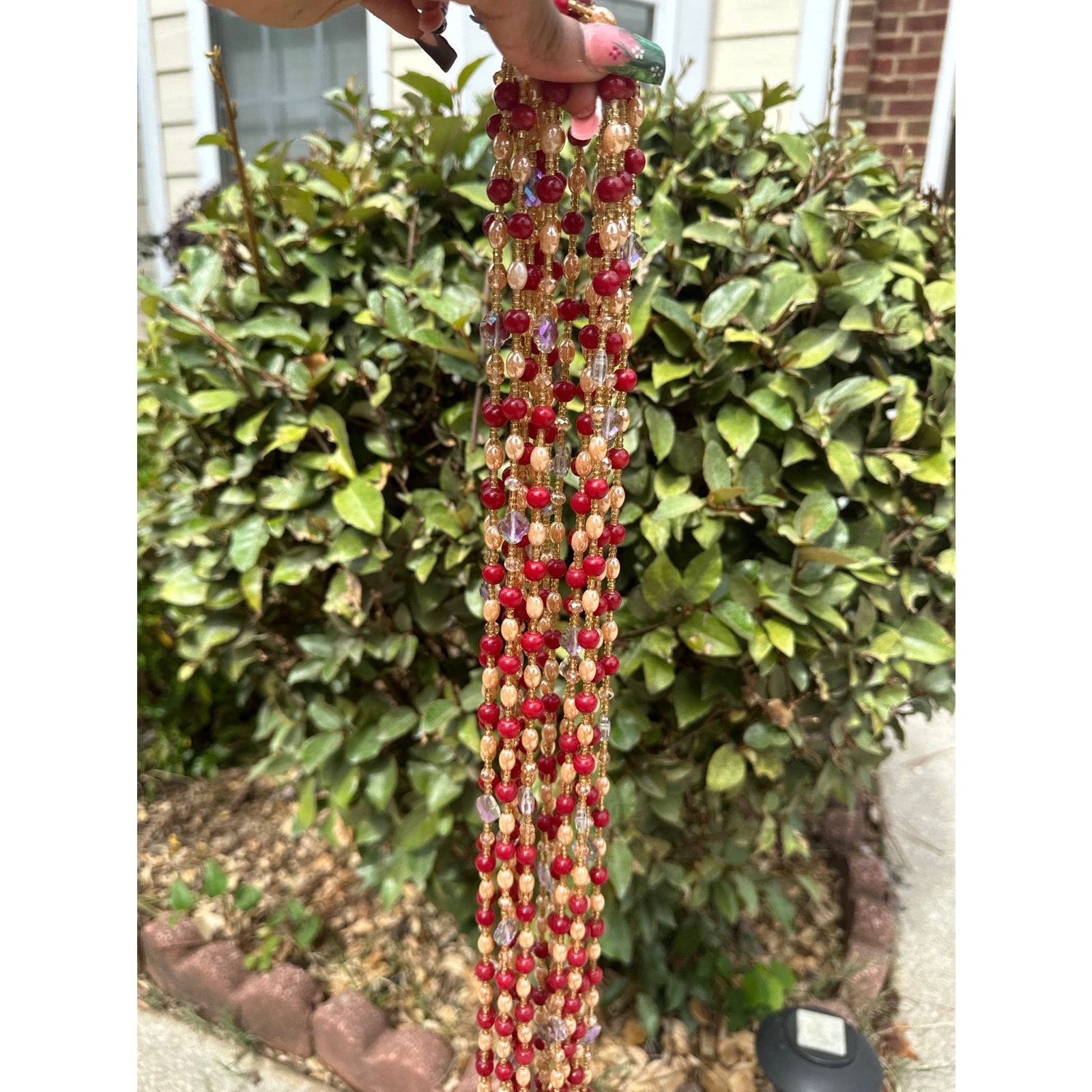 Other Handcrafted African Red & Gold Beaded Body Jewelry Size ONE SIZE - 7 Thumbnail