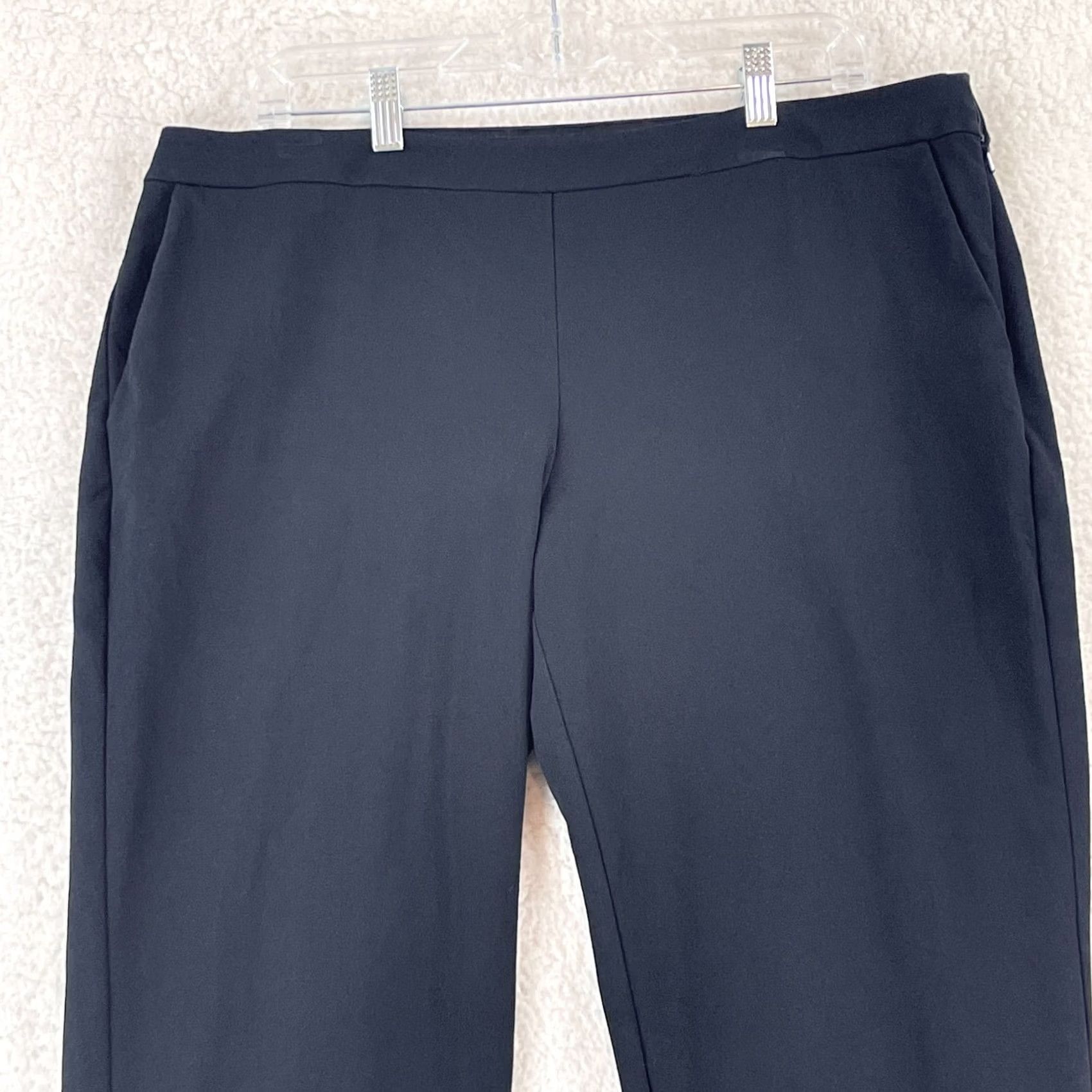 Eileen Fisher Eileen Fisher Black Organic Cotton Crop Pants Women Large Skinny Casual Cropped Slim Fit Seasonal Fall Winter Spring Summer Size 36" / US 14 / IT 50 - 2 Thumbnail