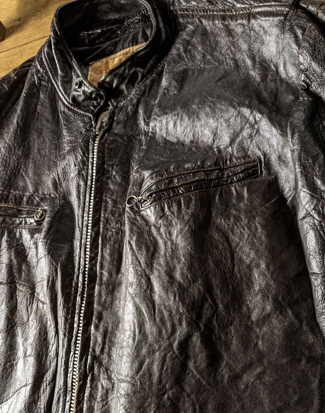 Excelled × Vintage Vintage Excelled Black Leather Jacket – Classic Biker Style Size US L / EU 52-54 / 3 - 4 Thumbnail