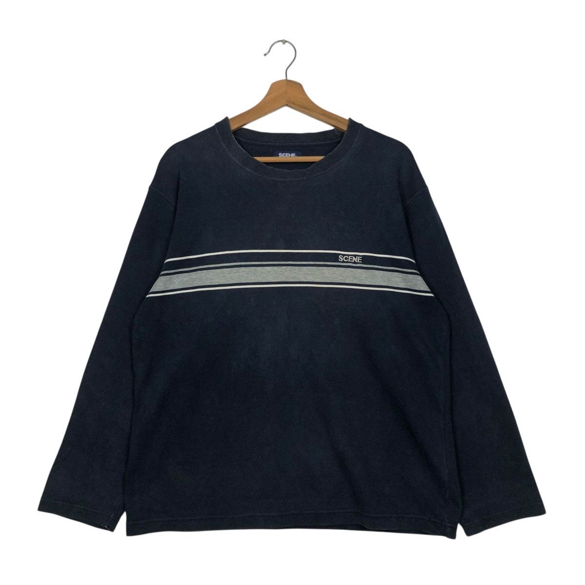 Japanese Brand 🔥VINTAGE SWEATSHIRT SCENE STRIPED DESIGN ISSEY MIYAKE Size US M / EU 48-50 / 2 - 3 Thumbnail