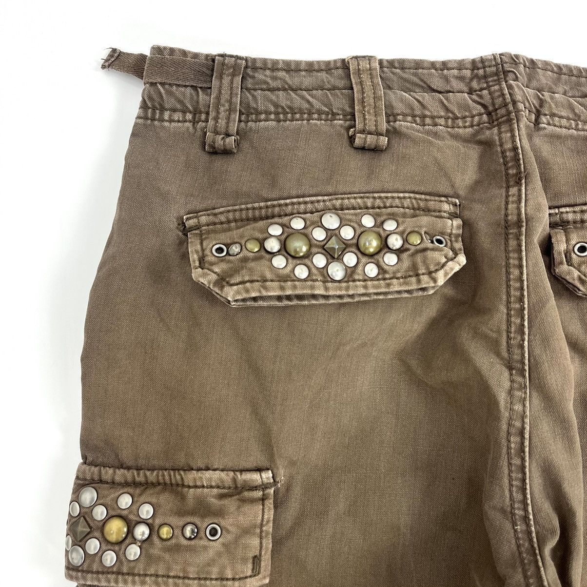 If Six Was Nine 2000s Crazy Bondage Studded Cargo Pants Lgb Goa Punks Style Size US 33 - 16 Thumbnail