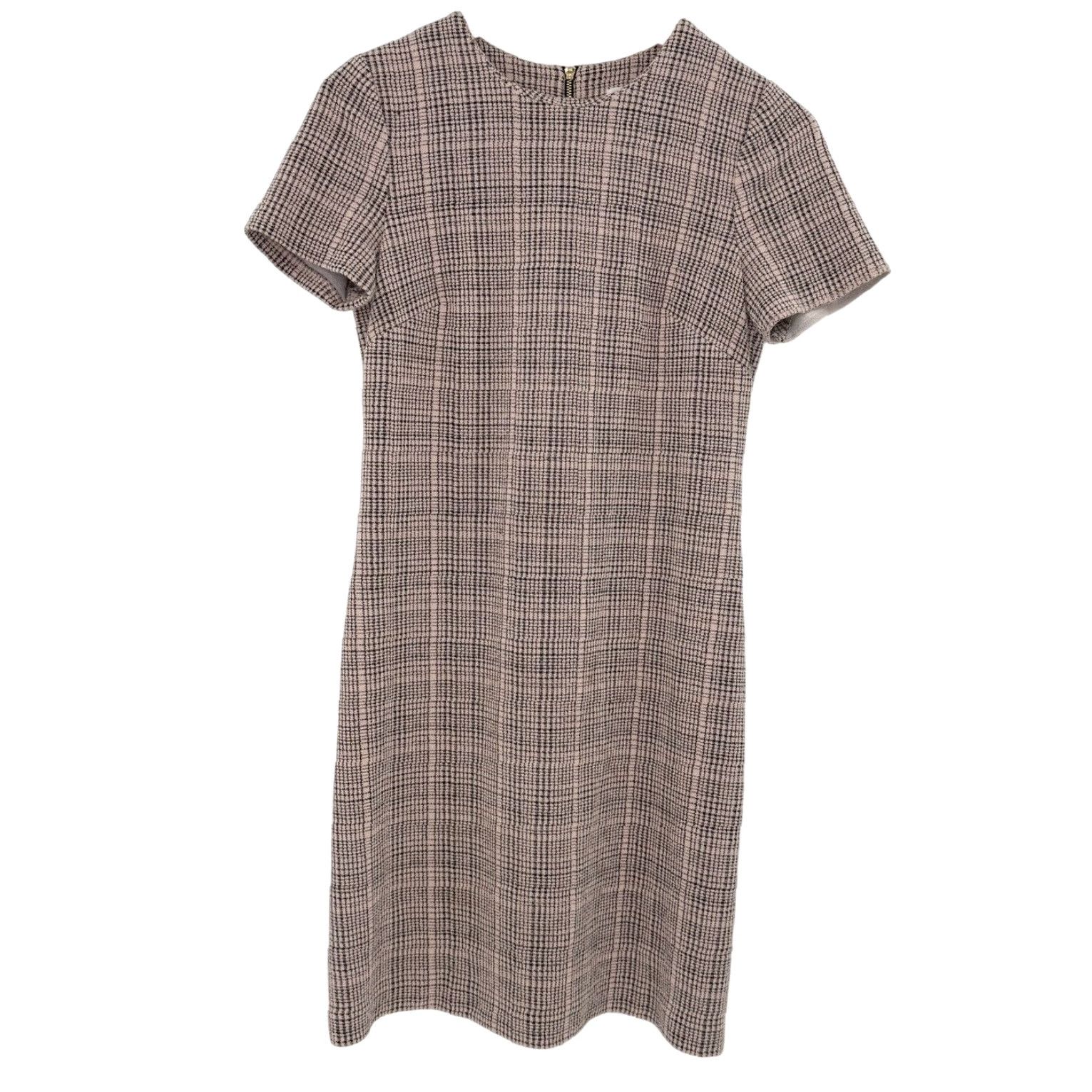 Calvin Klein Calvin Klein Womens Pink Black Plaid Short Sleeve Sheath Dress Size 2 Zipback Back Zipper, Knee Length, Business, Workwear Size 26" / US 2 / IT 38 - 2 Thumbnail