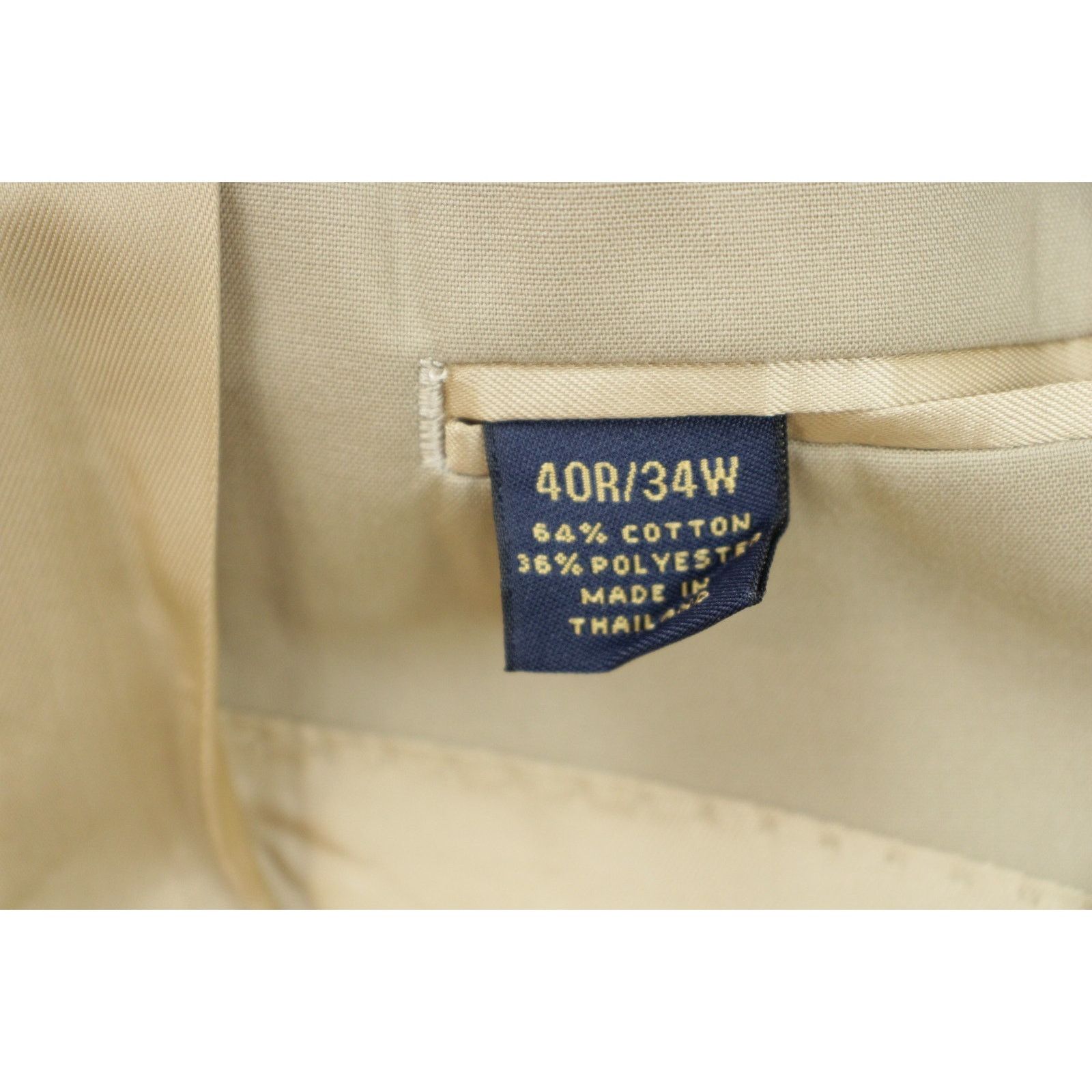 Brooks Brothers Brooks Brothers Suit Jacket Mens 40R Cotton Blend Beige Size 40R - 6 Thumbnail