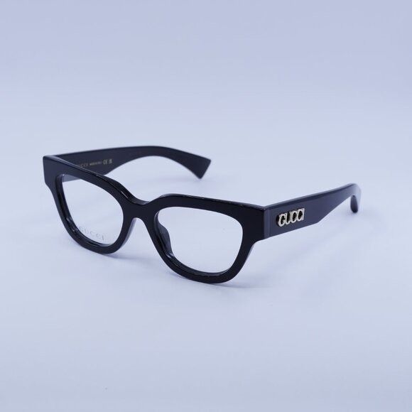 Gucci Gucci GG1837O 001 Eyeglasses Shiny Black 51mm Cat Eye Frame Size ONE SIZE - 1 Thumbnail